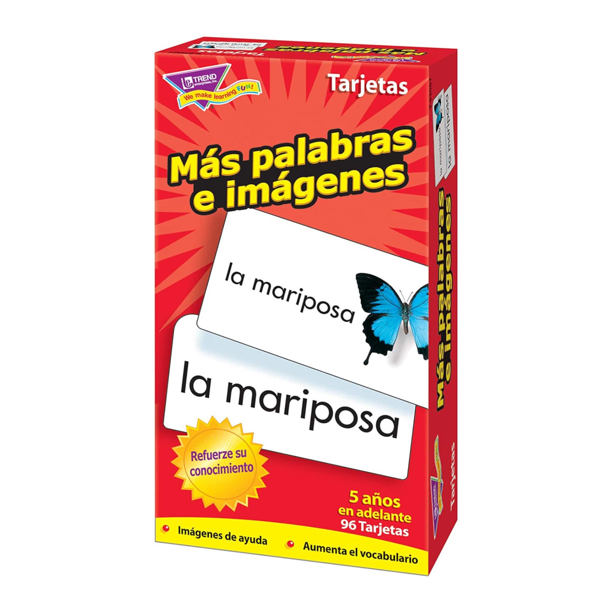 Trend Enterprises® Más palabras e imágenes (SP) Skill Drill Flash Cards