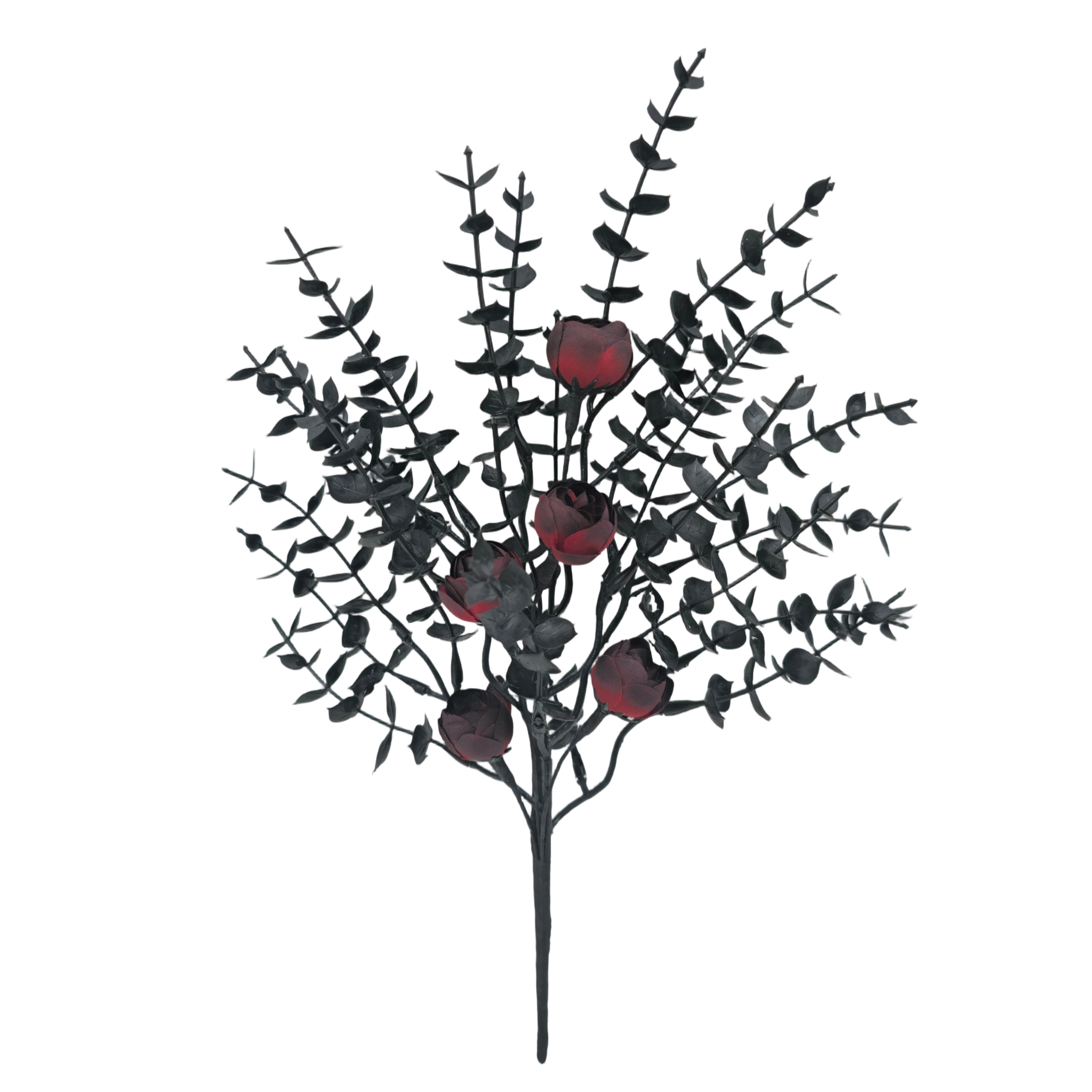 12.5" Dark Red Roses & Black Leaves Pick by Ashland®