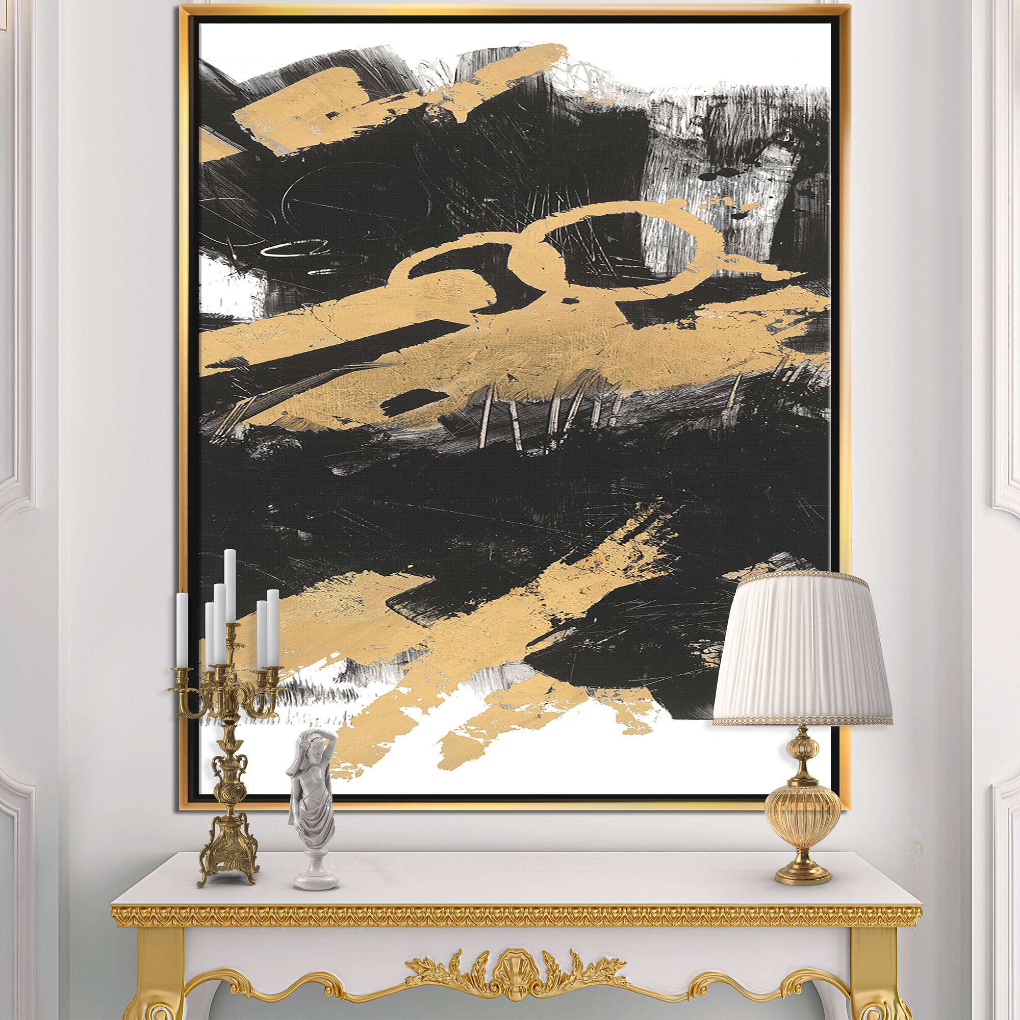 Designart - Gold and Black drift IV