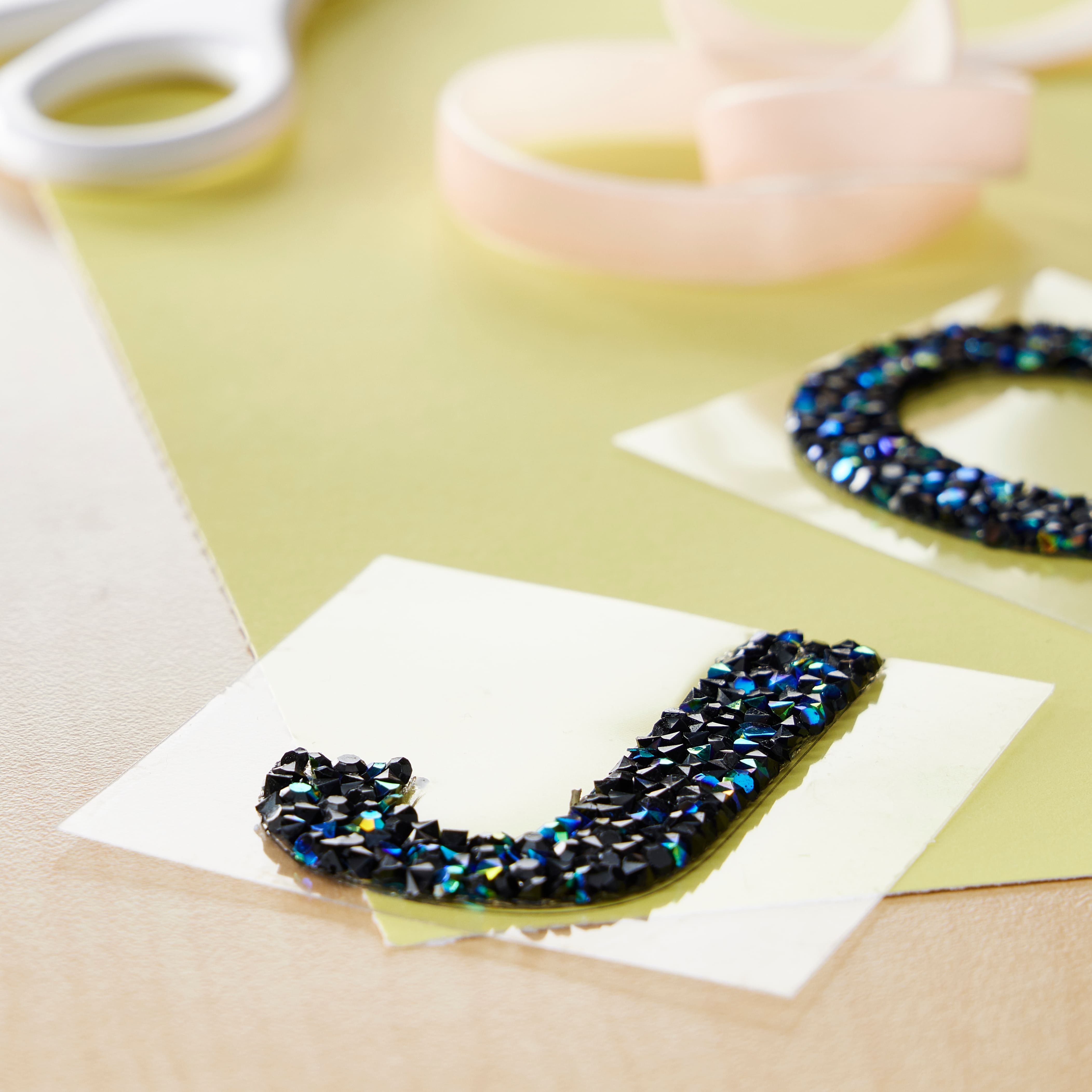 12 Pack: Black AB Letter Bling Sticker by Recollections®