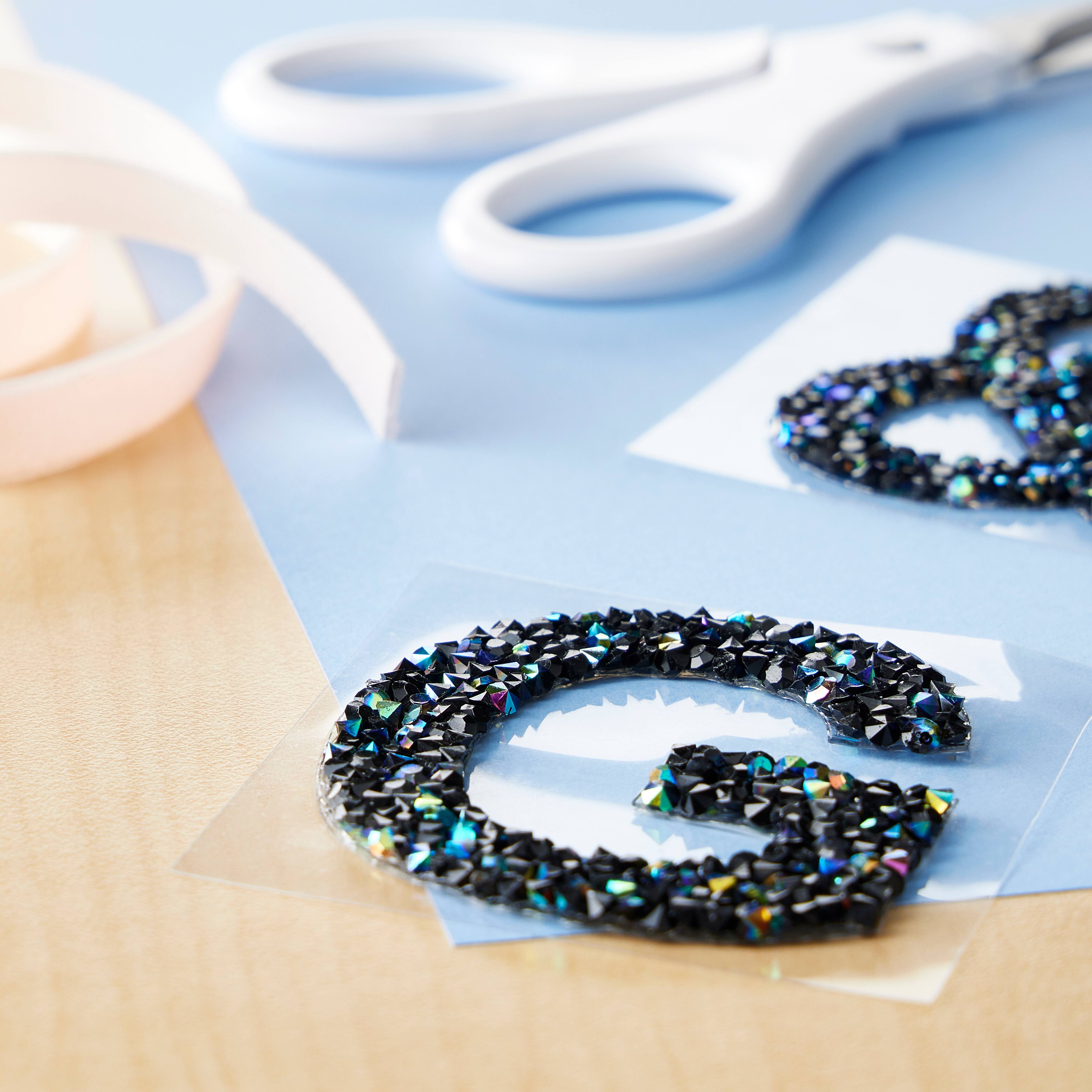 12 Pack: Black AB Letter Bling Sticker by Recollections®