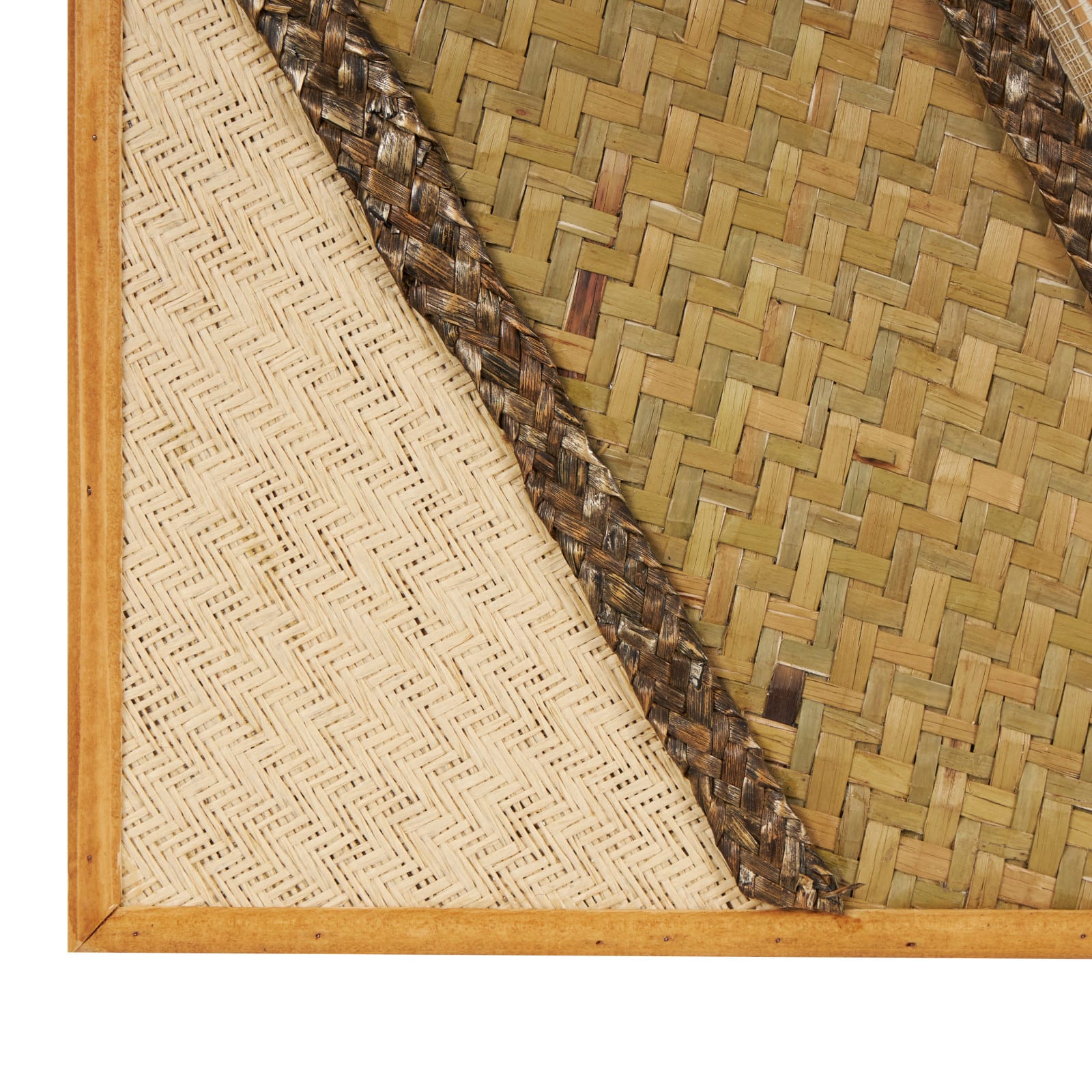 Brown Handmade Geometric Textured Mixed Media Diagonal Wall Décor Set