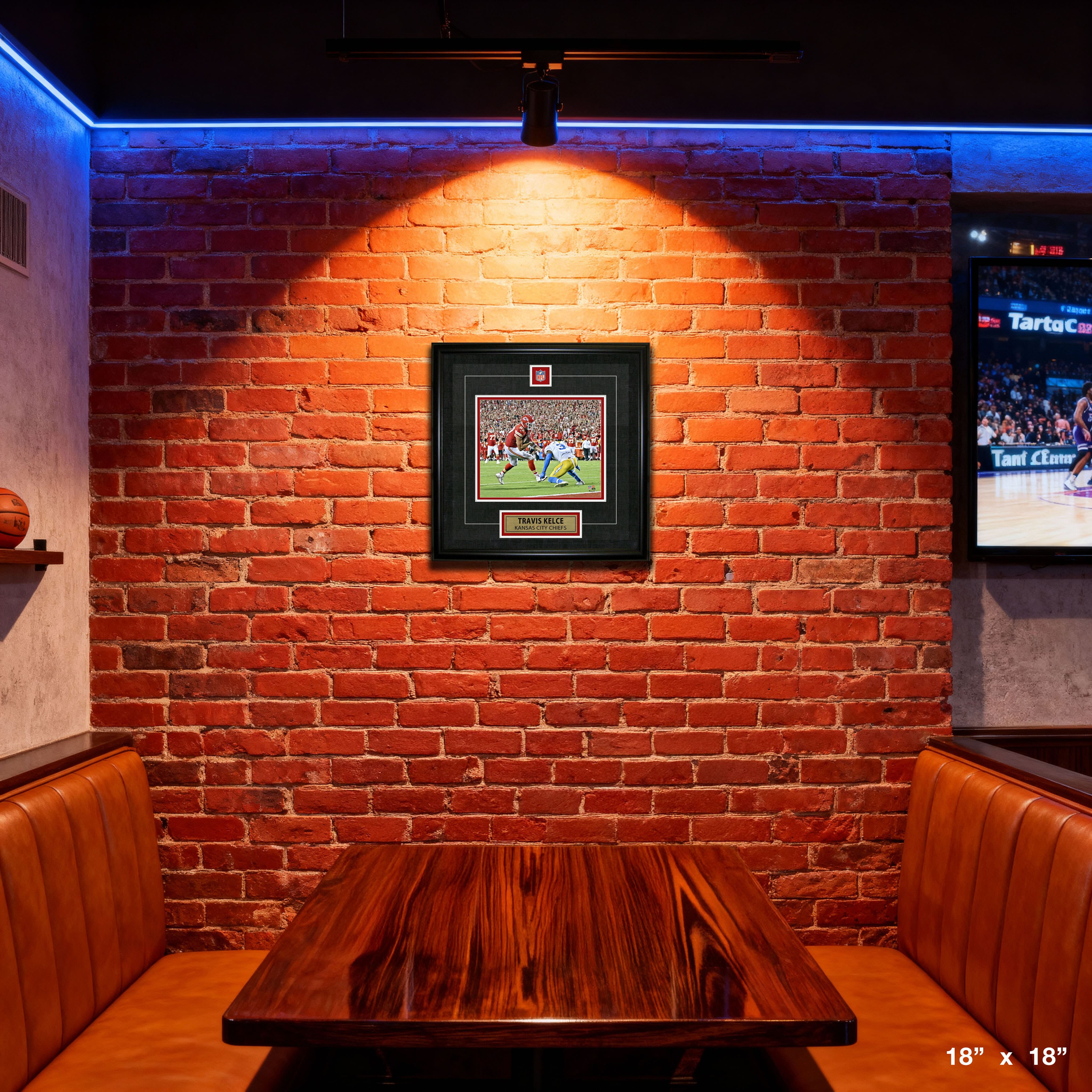 Travis Kelce Framed Pin & Plate Chiefs 18" x 18"