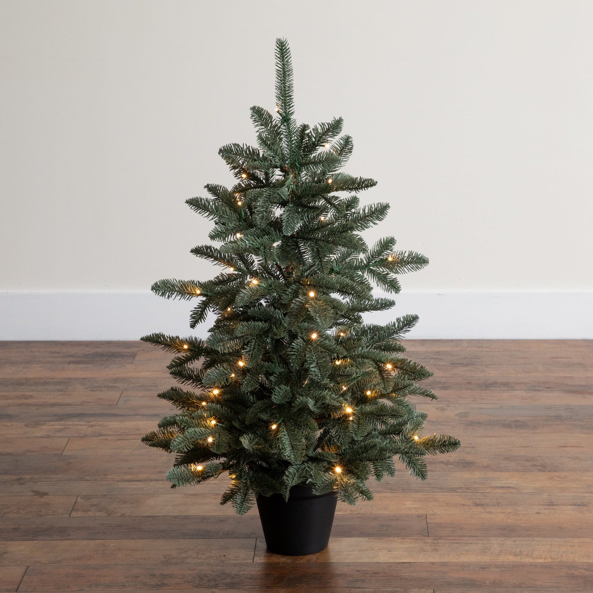 Nearly Natural 3ft. Pre-Lit Artificial Christmas Pine Tree, Warm White LED Lights