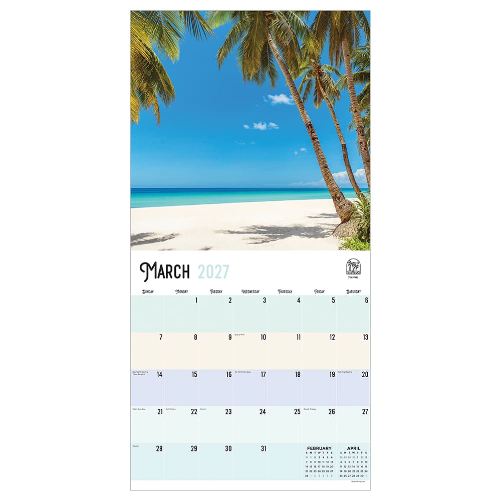 2027 Beaches Wall Calendar