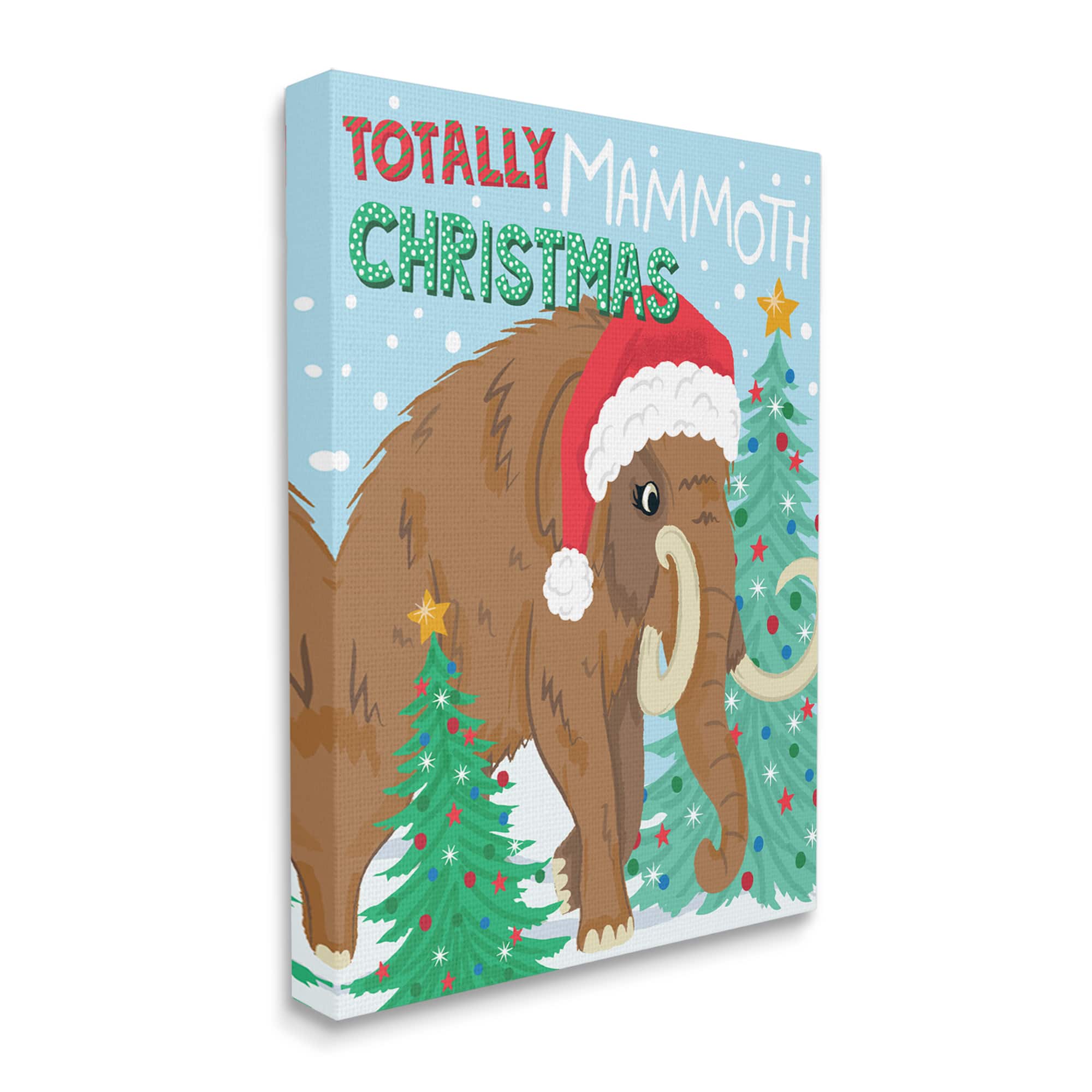 Stupell Industries Totally Mammoth Christmas Scene Canvas Wall Art