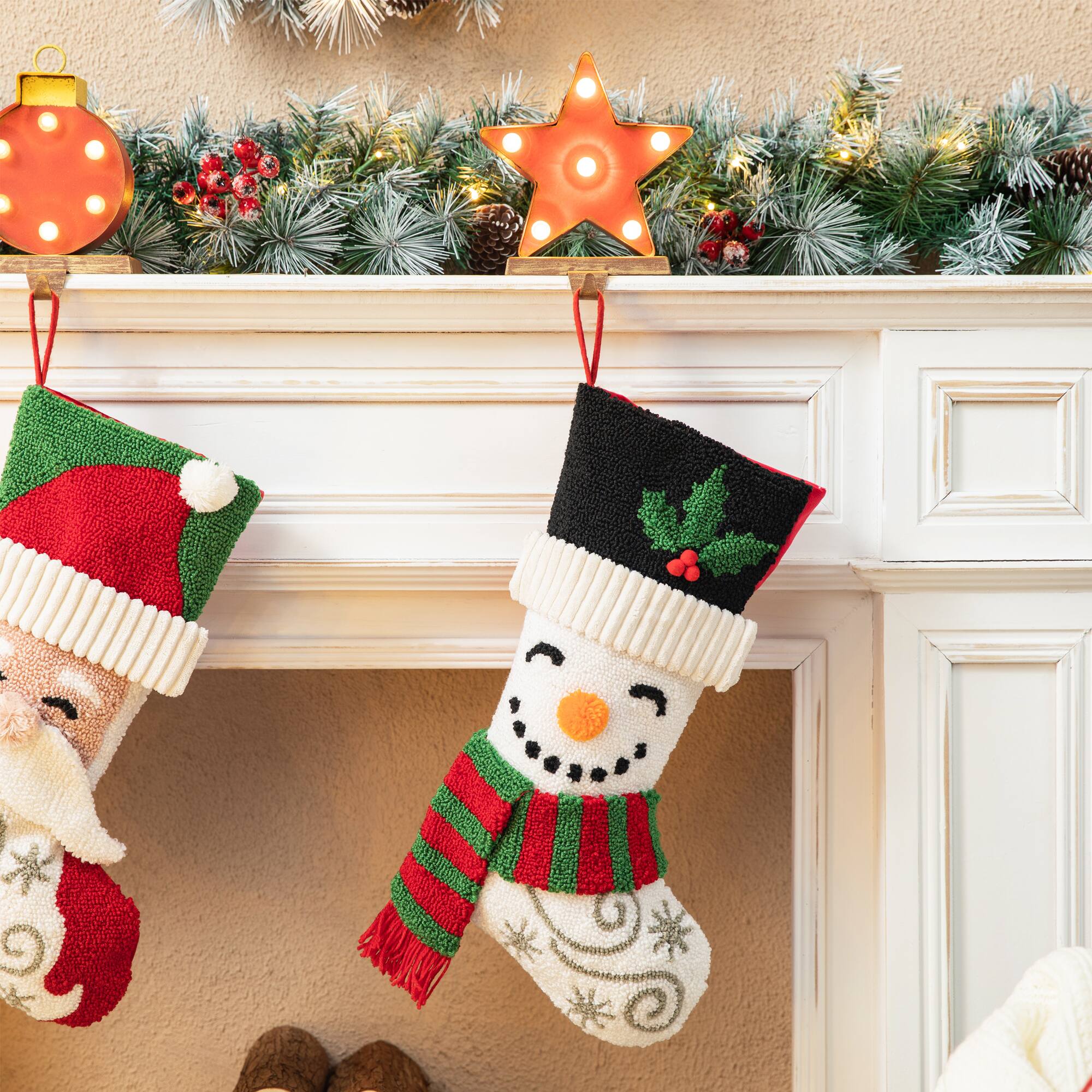 Glitzhome® 20.5" Snowman Hooked Stocking