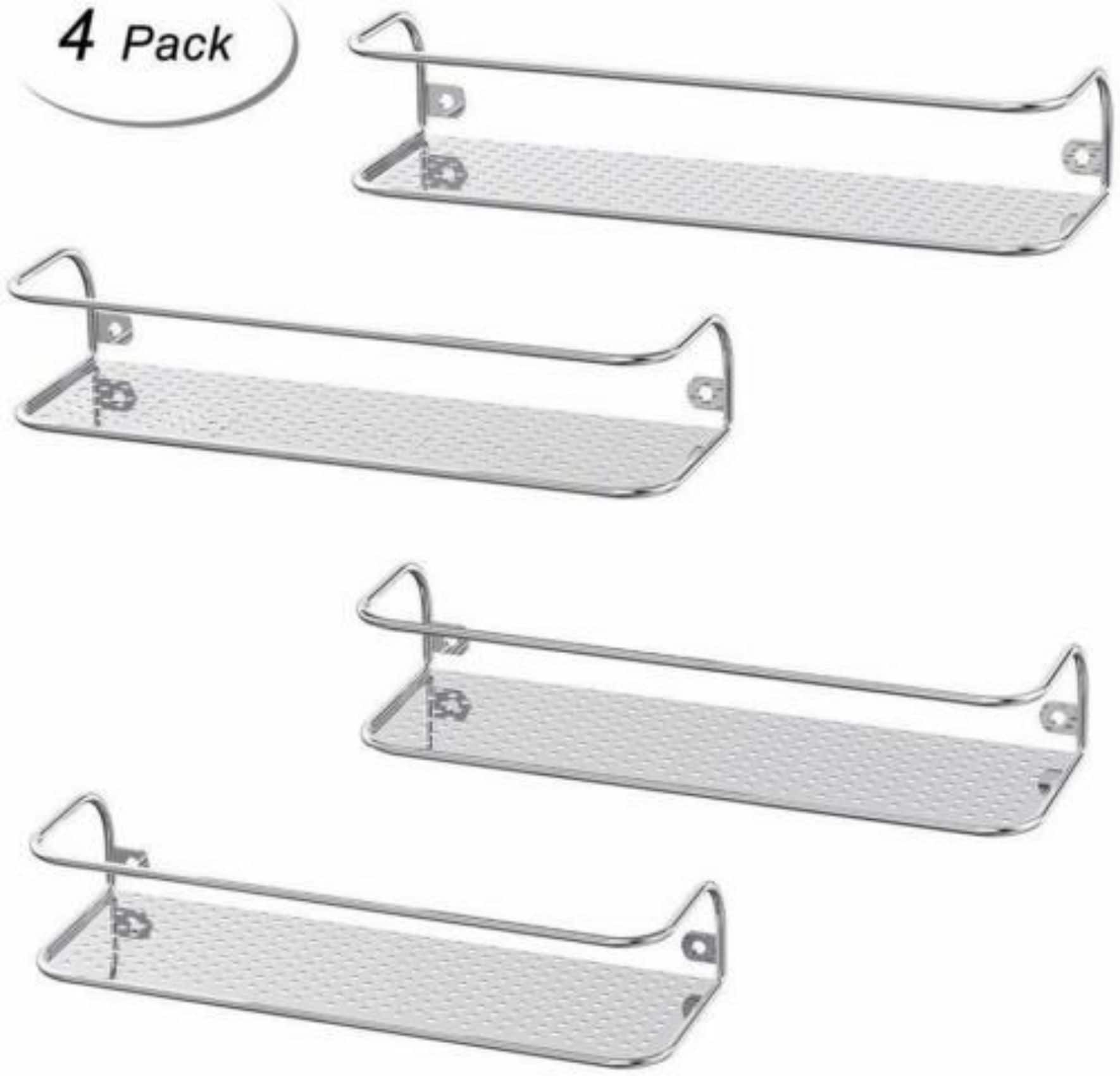 NEX™ Chrome Wall-Mount Spice Rack with Guard Rail, 4ct.