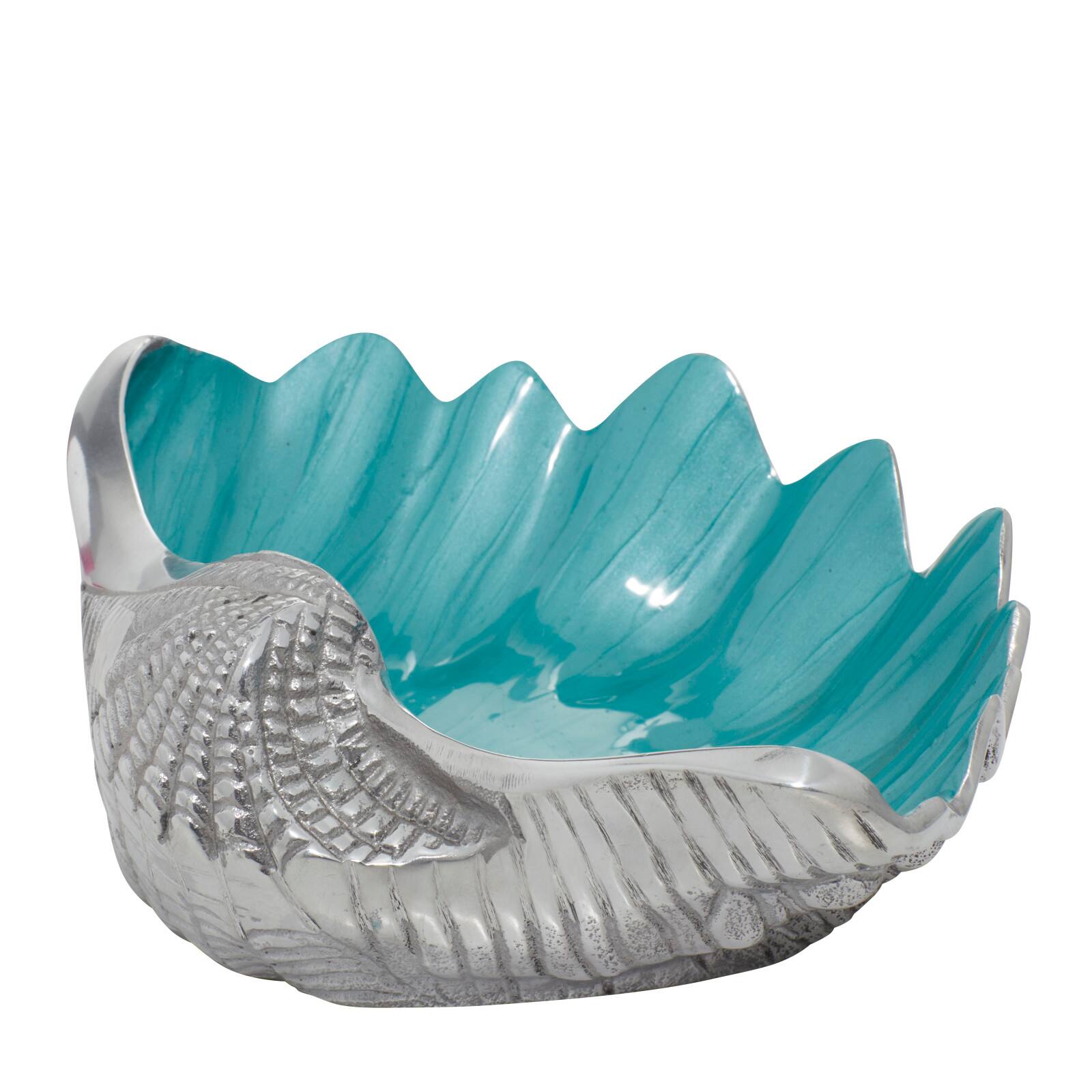 12" Silver Metal Coastal Serving Bowl