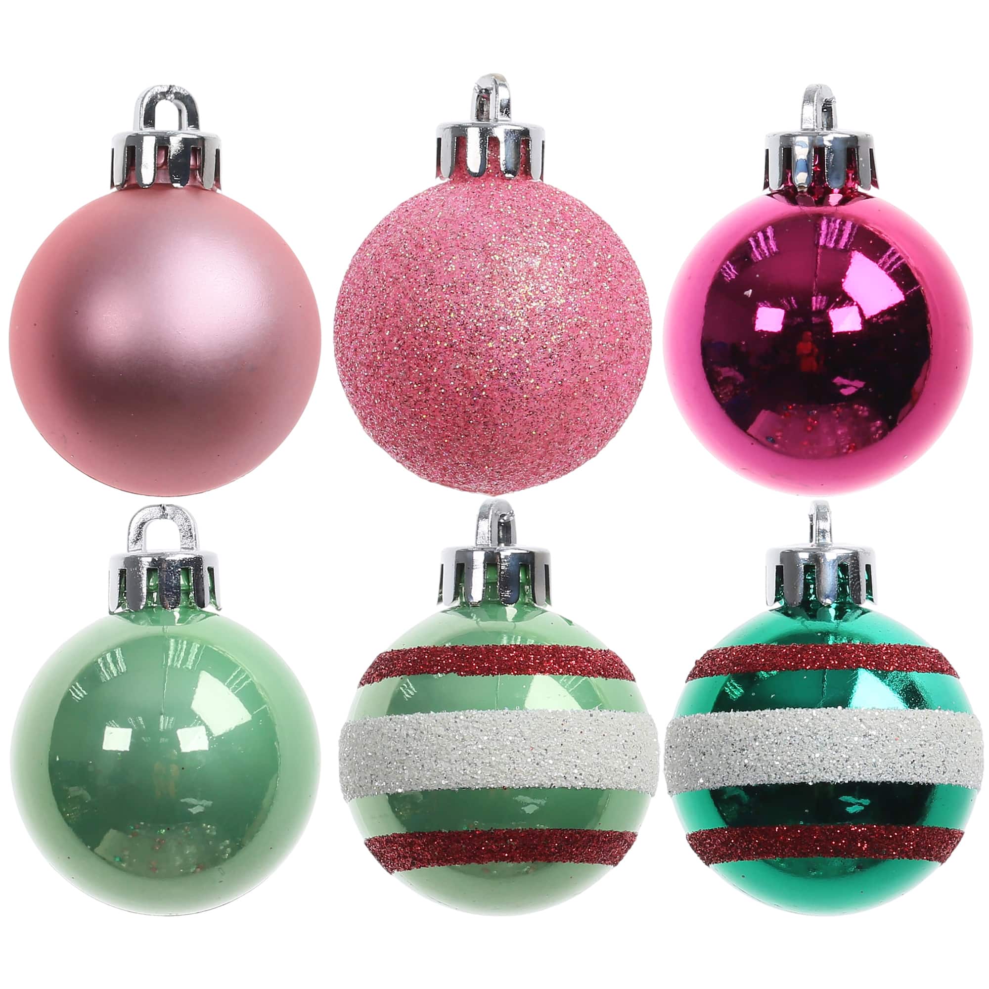 7 Pack 40mm Fun Mix Shatterproof Ball Ornaments by Ashland®