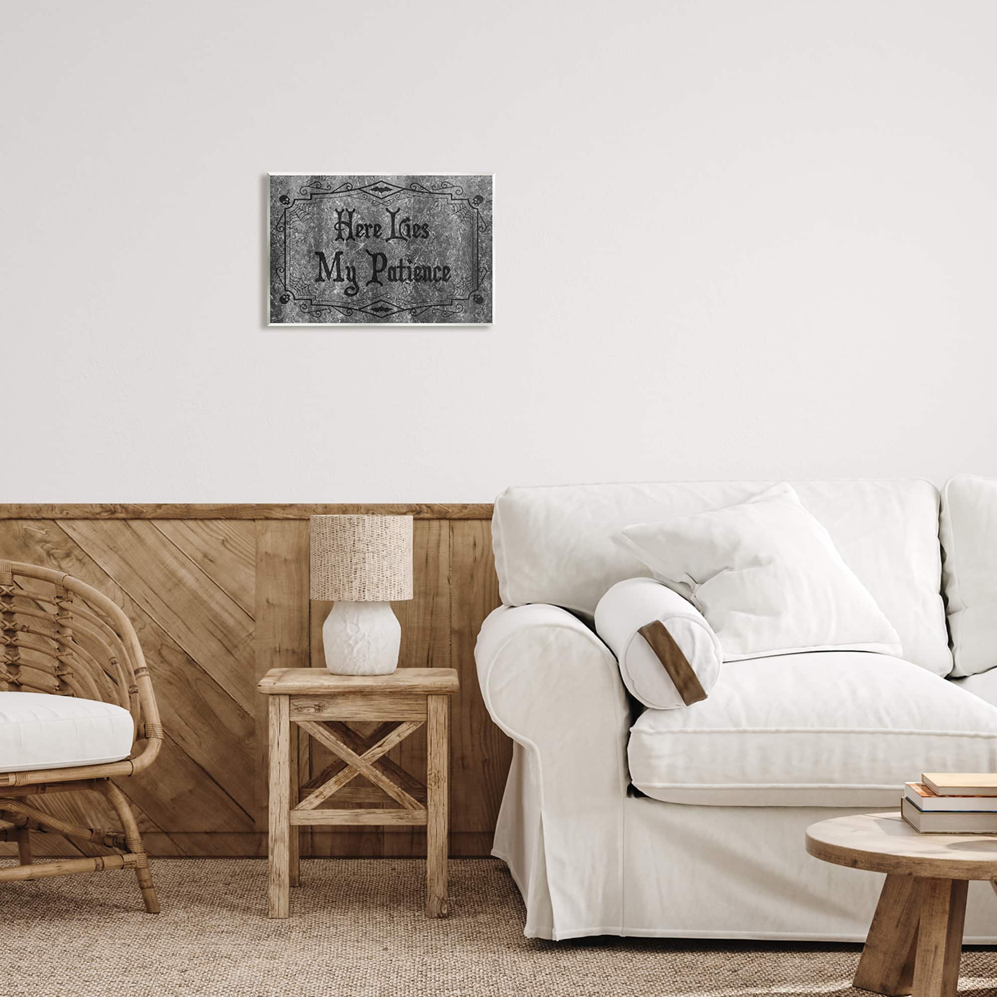 Stupell Industries Here Lies My Patience Tombstone Wall Plaque Art