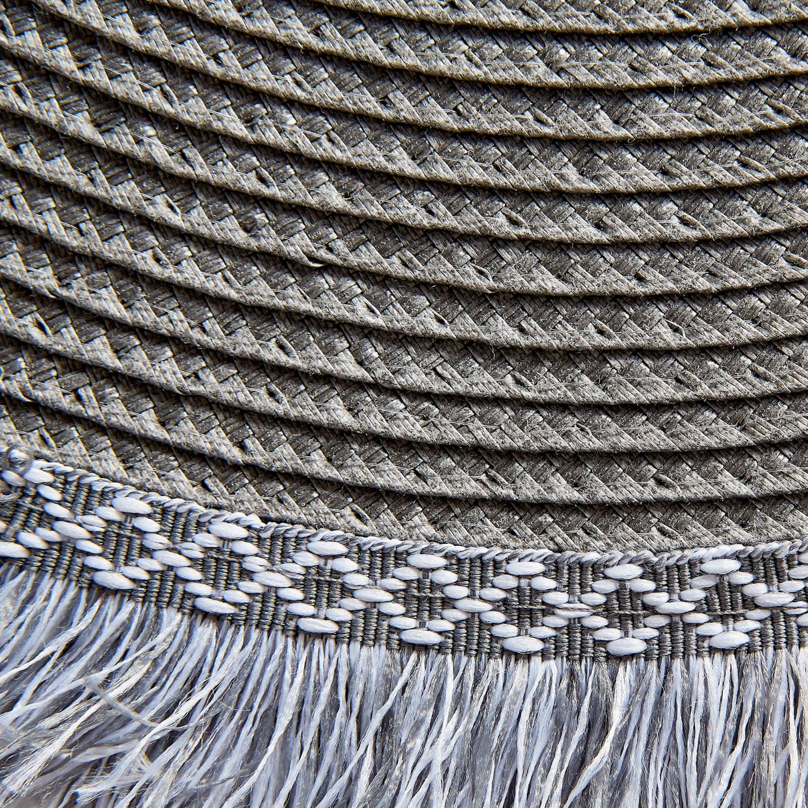 DII® 15" Round Gray Fringed Placemat Set, 6ct.