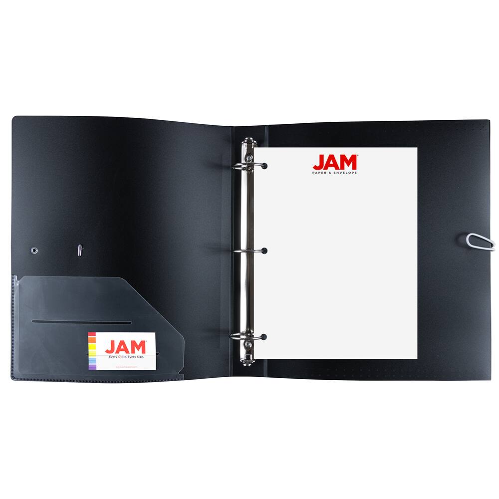 JAM Paper Black Portfolio with Elastic Closure