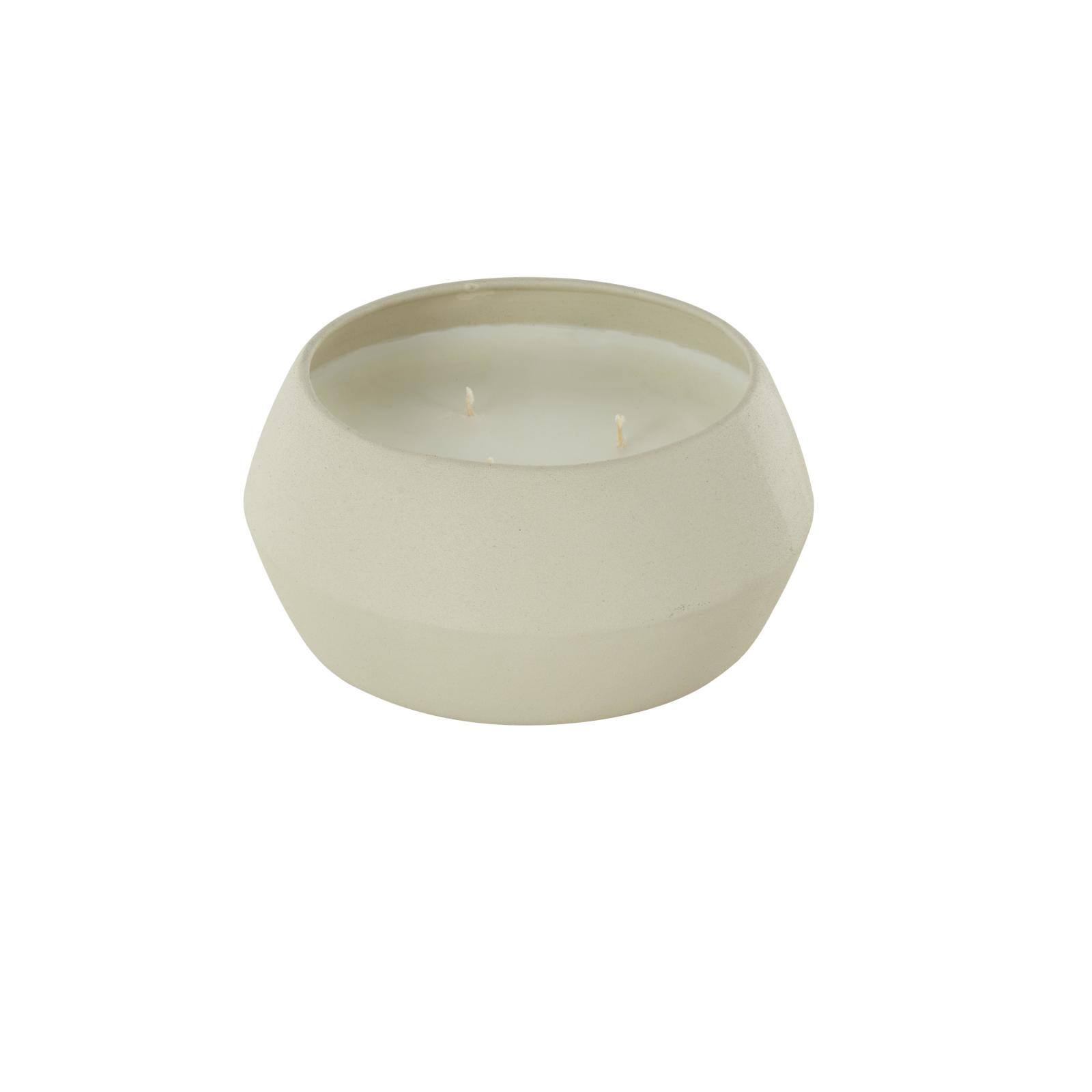 30oz. Cream 3 Wick Tangerine Splash Scented Textured Metal Candle