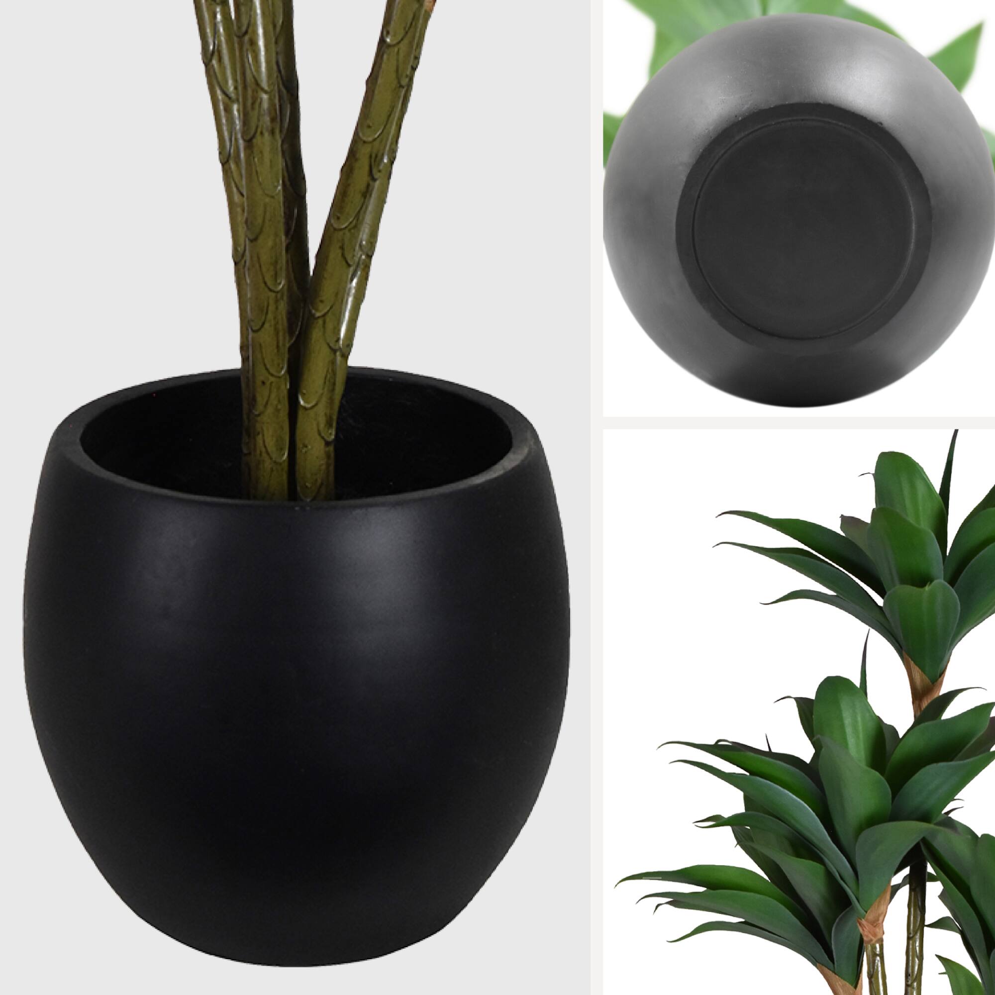 American Art Decor 4ft Artificial Crown Orchid Tree in Cement Pot Faux Plant