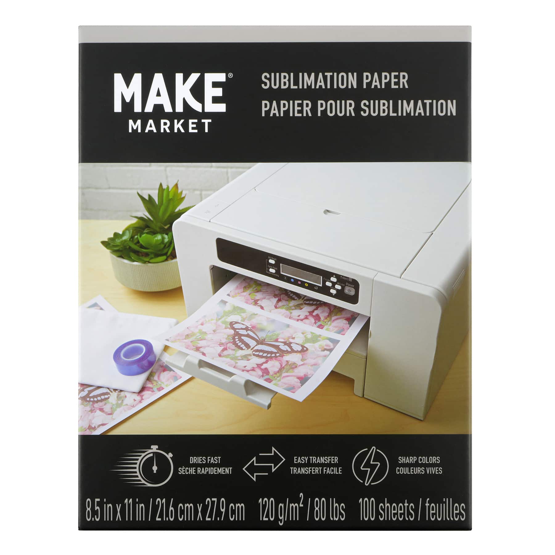 8 Packs: 100 ct. (800 total) 8.5" x 11" Sublimation Paper by Make Market®