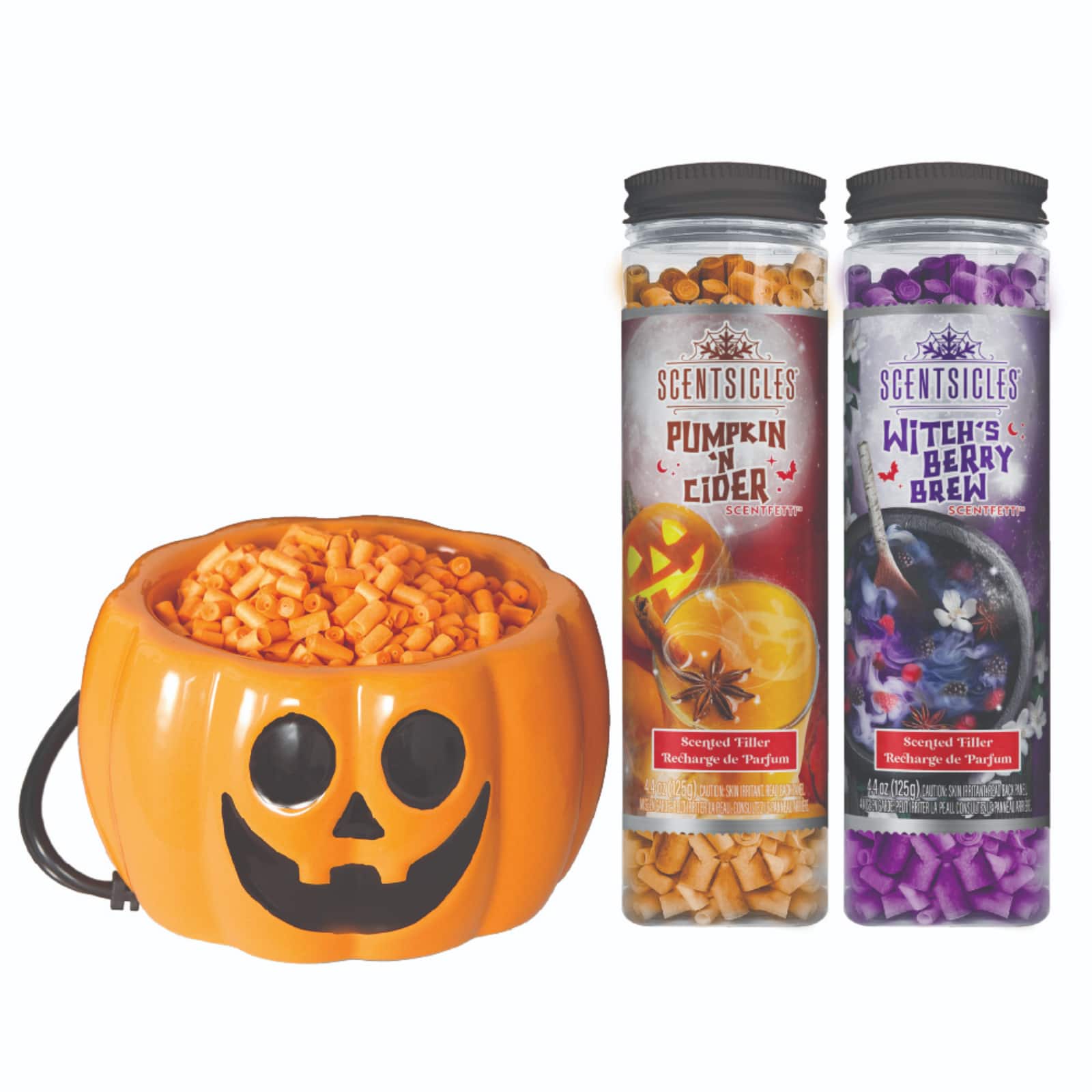 Scentiscles Pumpkin Warmer, Scentfetti Witch's Berry Brew & Pumpkin 'n Cider, 3 pack