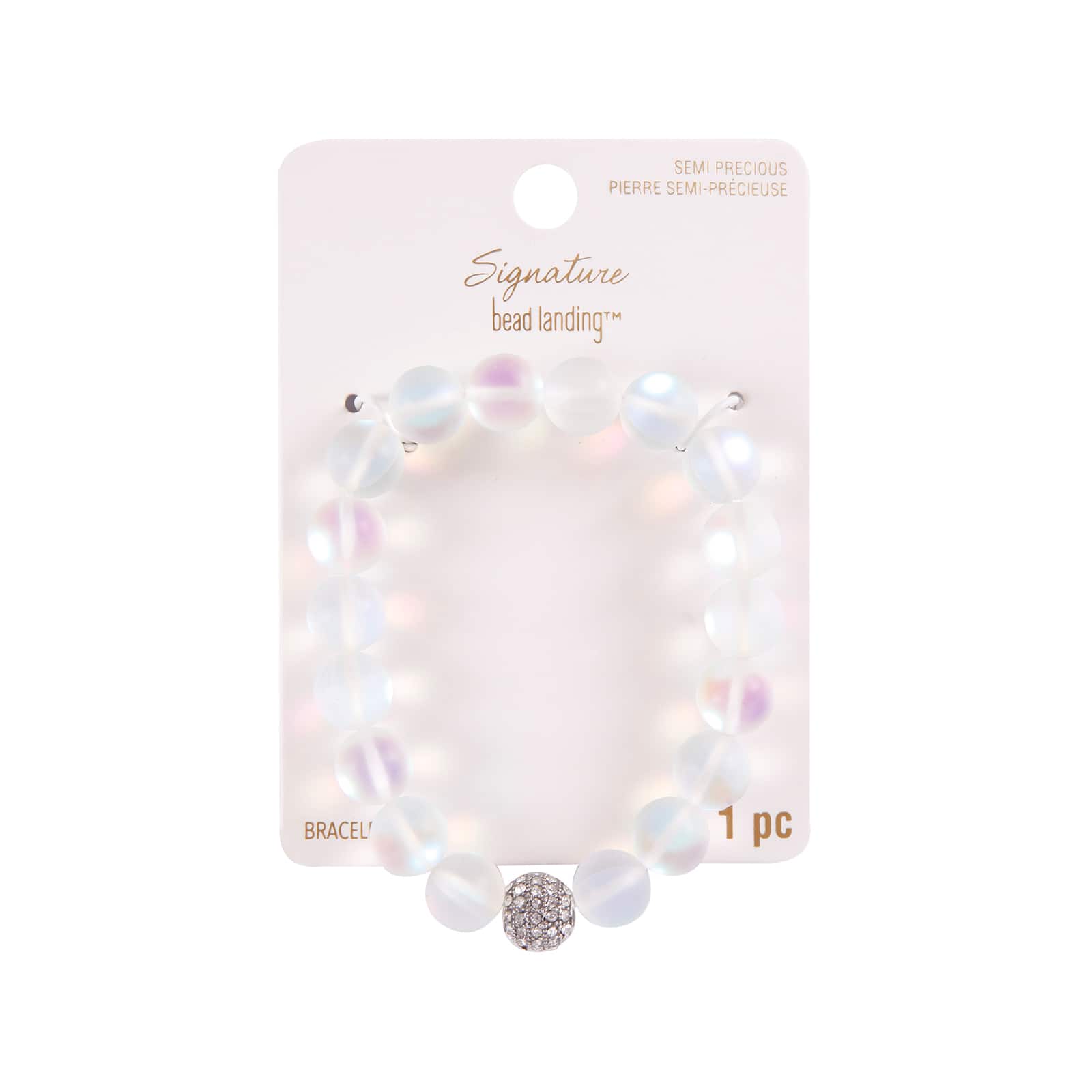 6 Pack: Signature Color Shop White Moonstone Bracelet by Bead Landing™