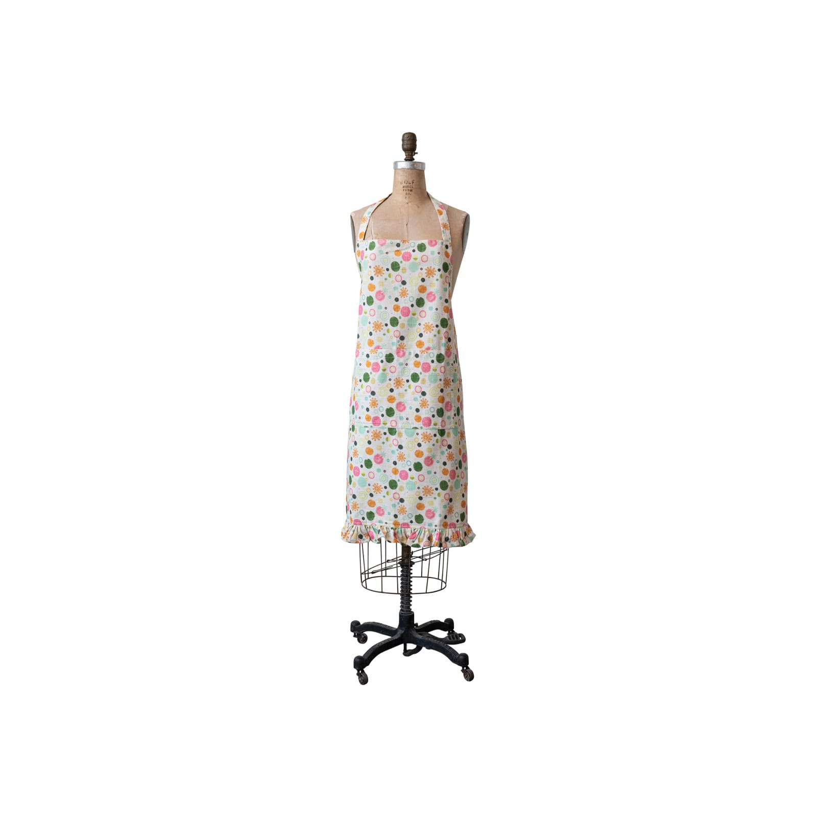Hello Honey® Multicolor Party Dots Adult Cotton Apron with Ruffle