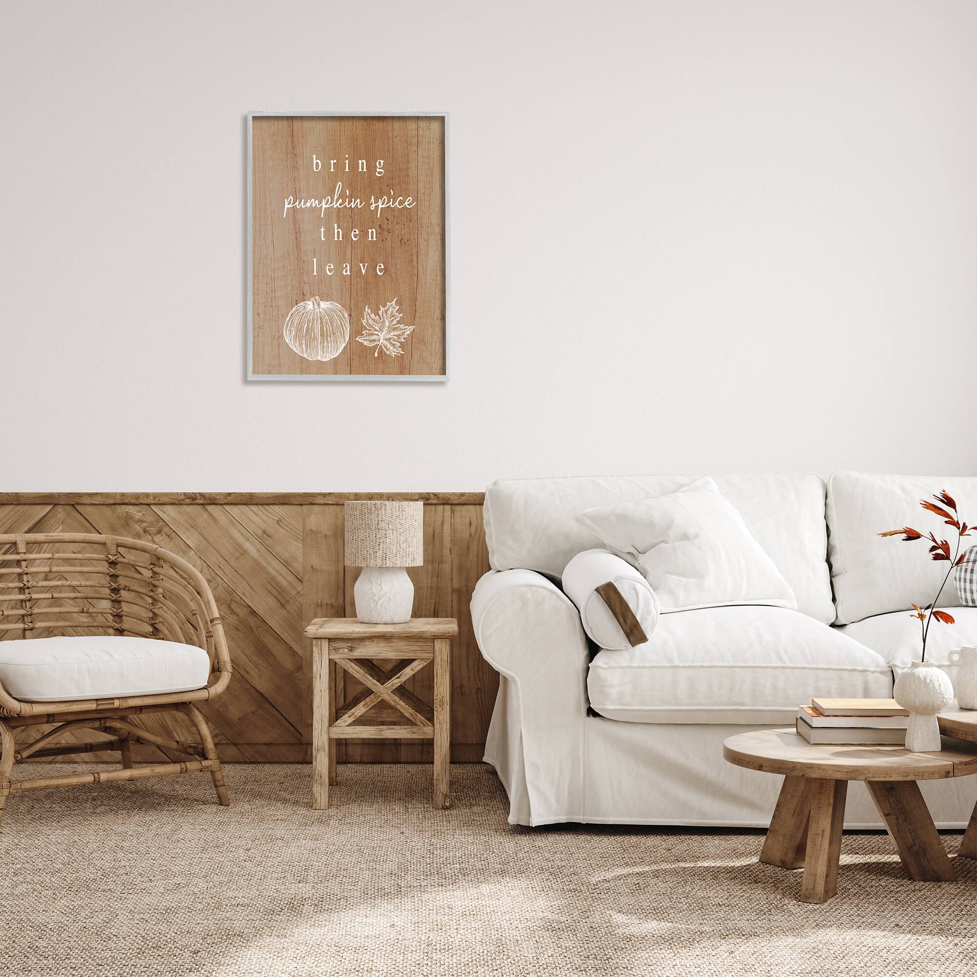 Stupell Industries Bring Pumpkin Spice Then Leave Framed Giclee Art