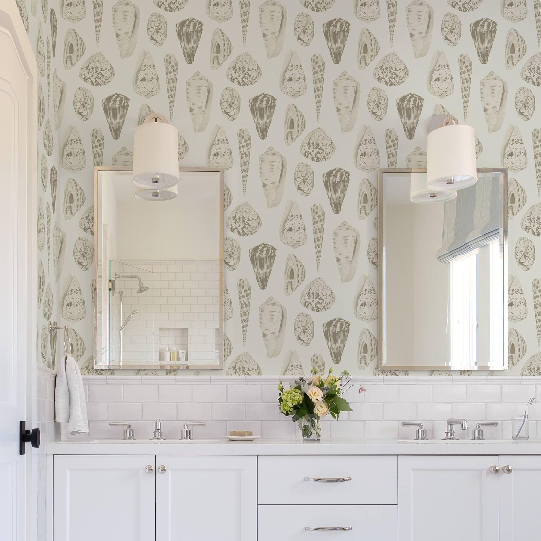 Scalamandre Cream Coquina Peel & Stick Wallpaper