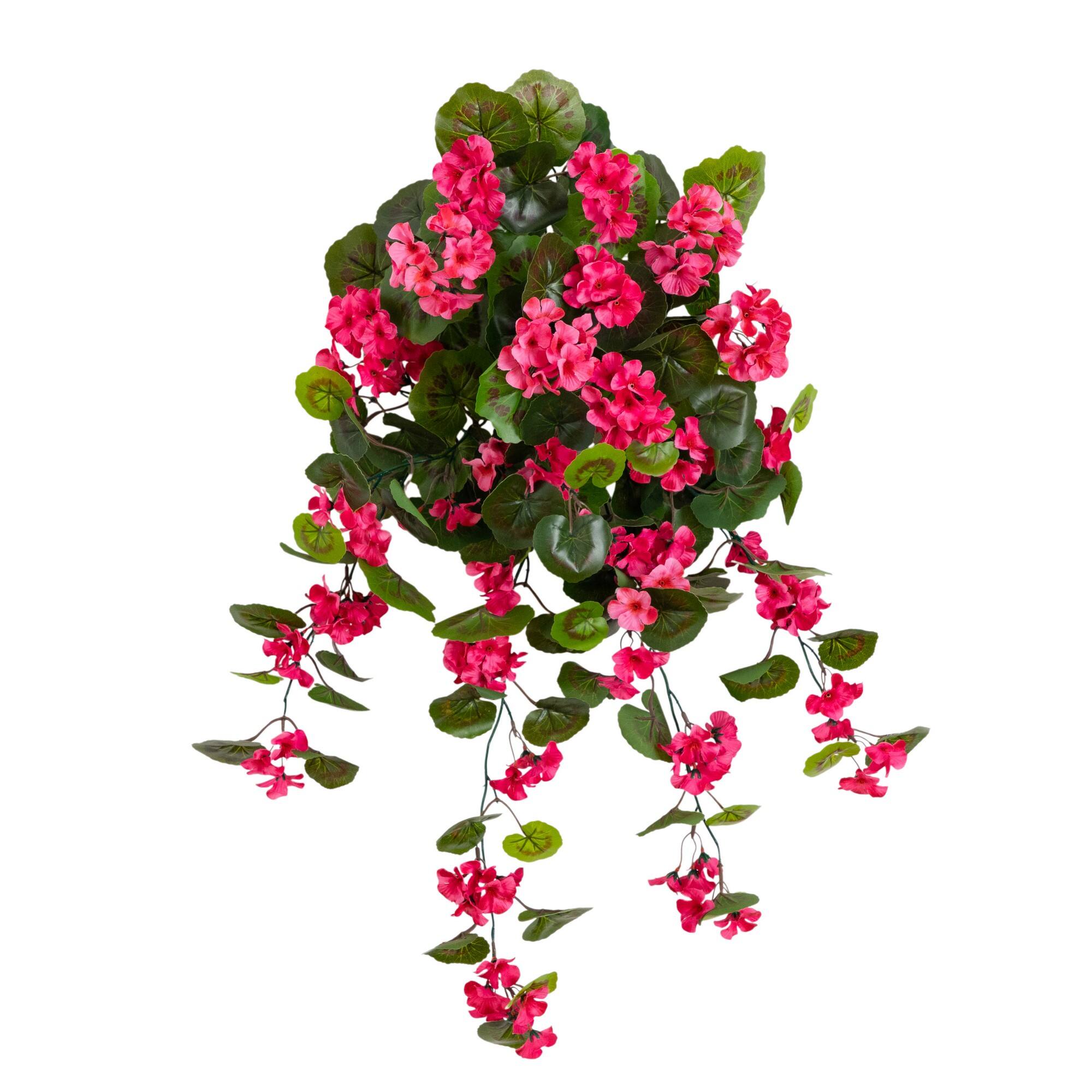 29" UV Resistant Artificial Geranium Hanging Plants
