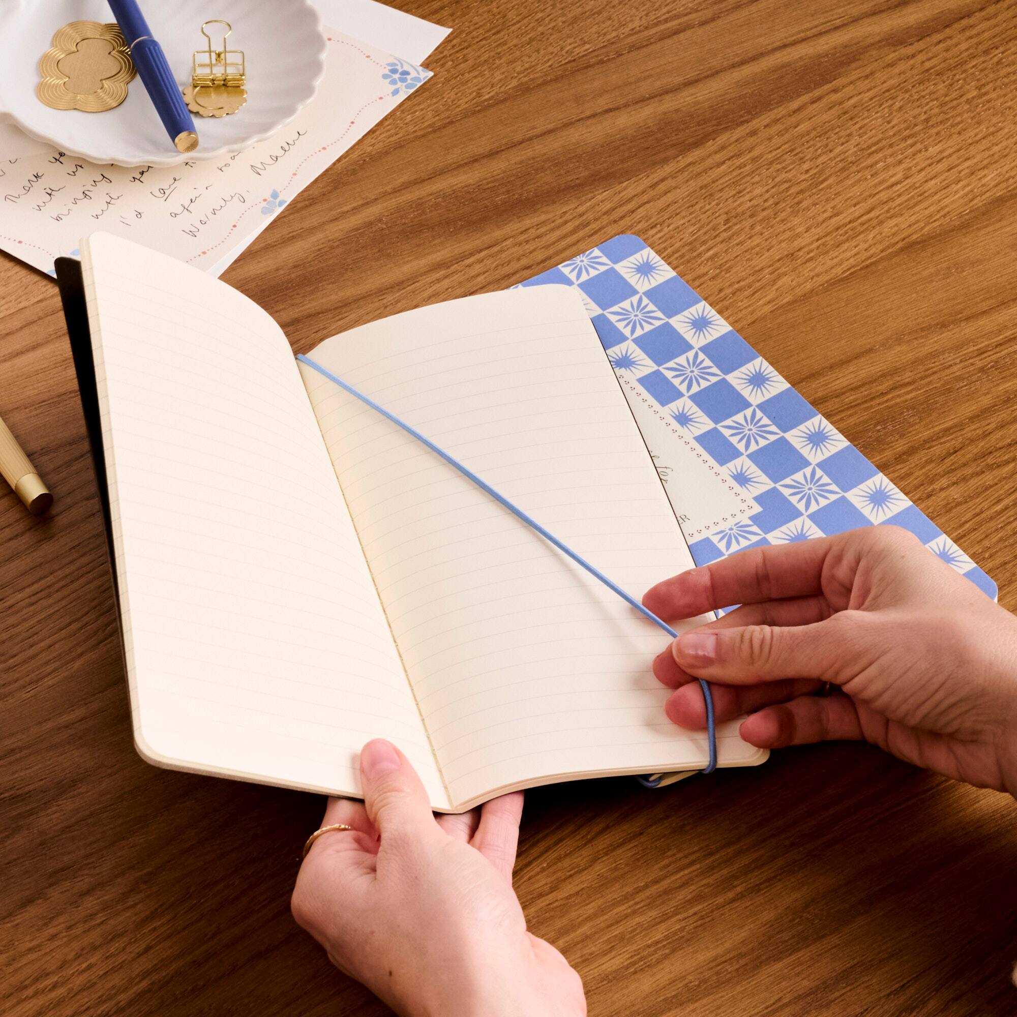 Papier Check & Icons Softcover Stitched & Bound Lined Notebook Set