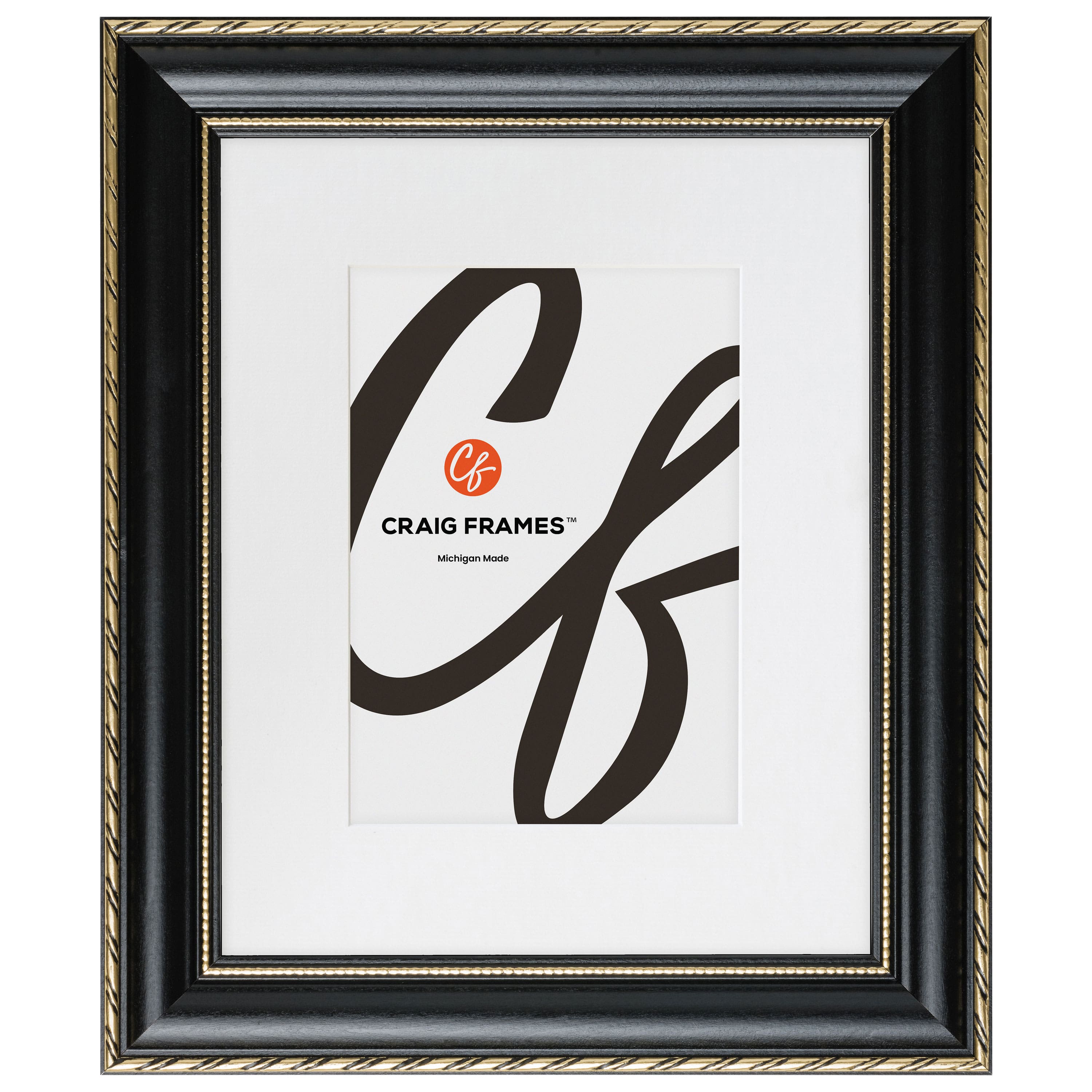 4 Pack Craig Frames Victoria Black & Gold Picture Frame with Mat