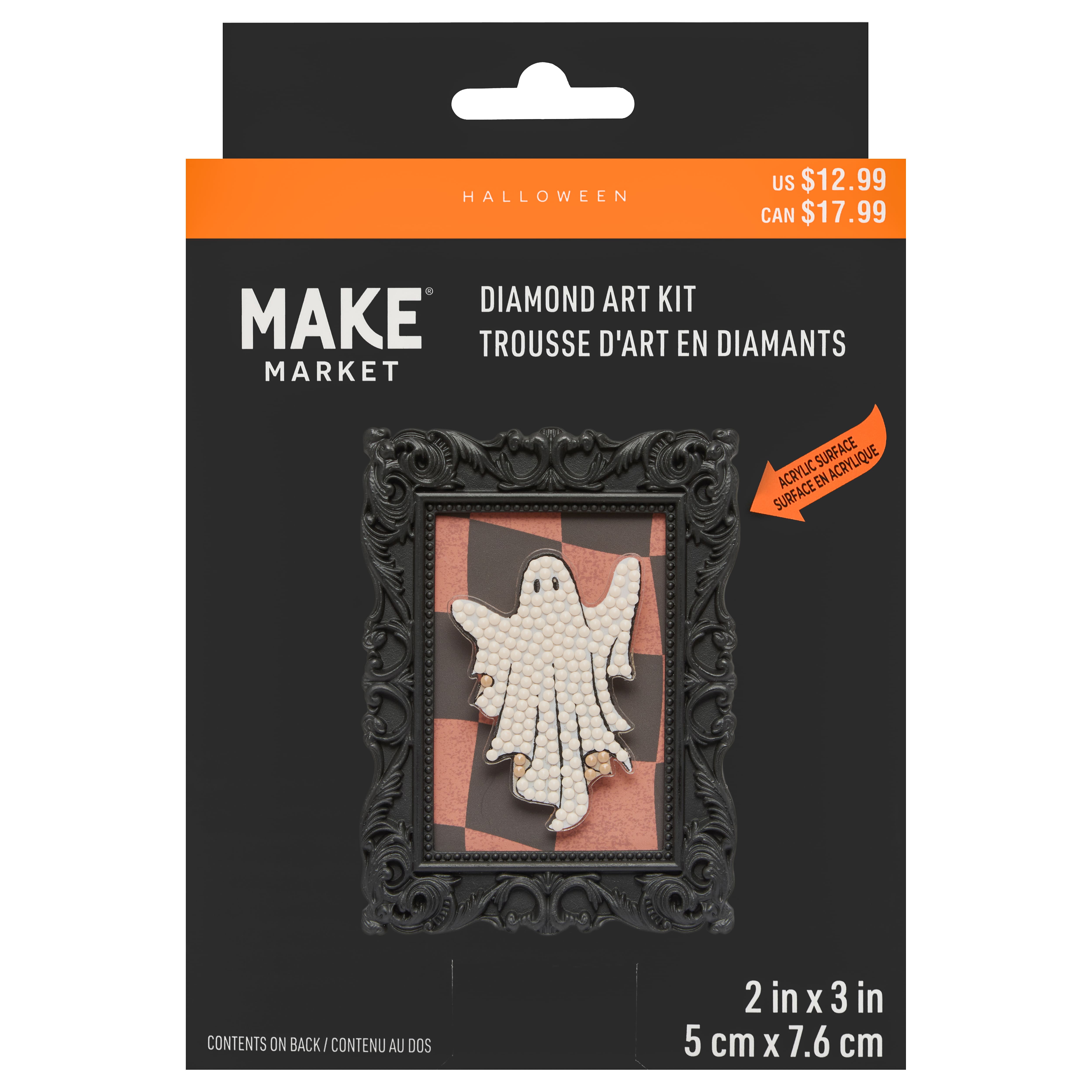 2" x 3" Ghost Acrylic Surface Diamond Art Kit with Frame by Make Market®