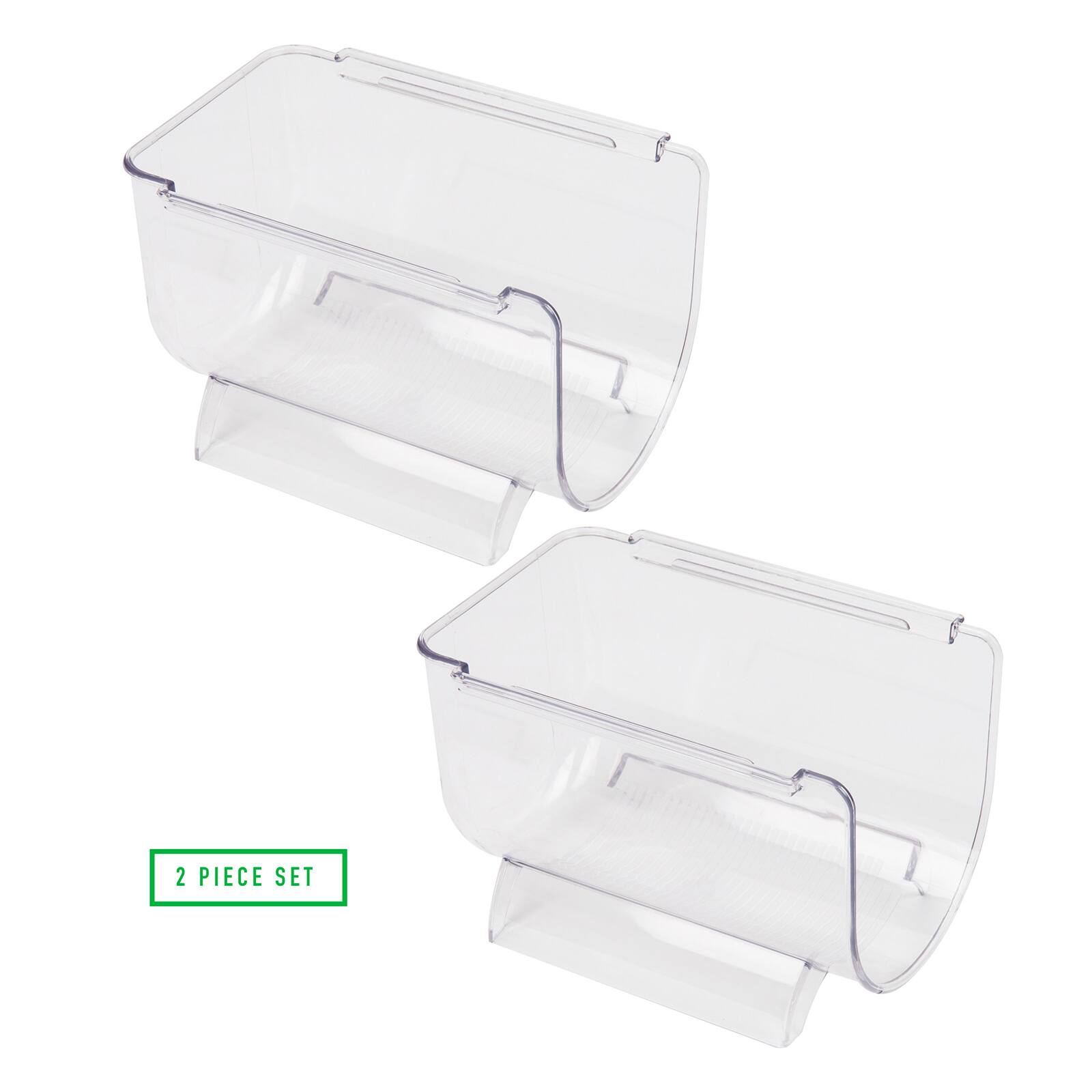 Mind Reader Clear Large 2 Liter Bottle Stackable Refrigerator Bin Storage Set