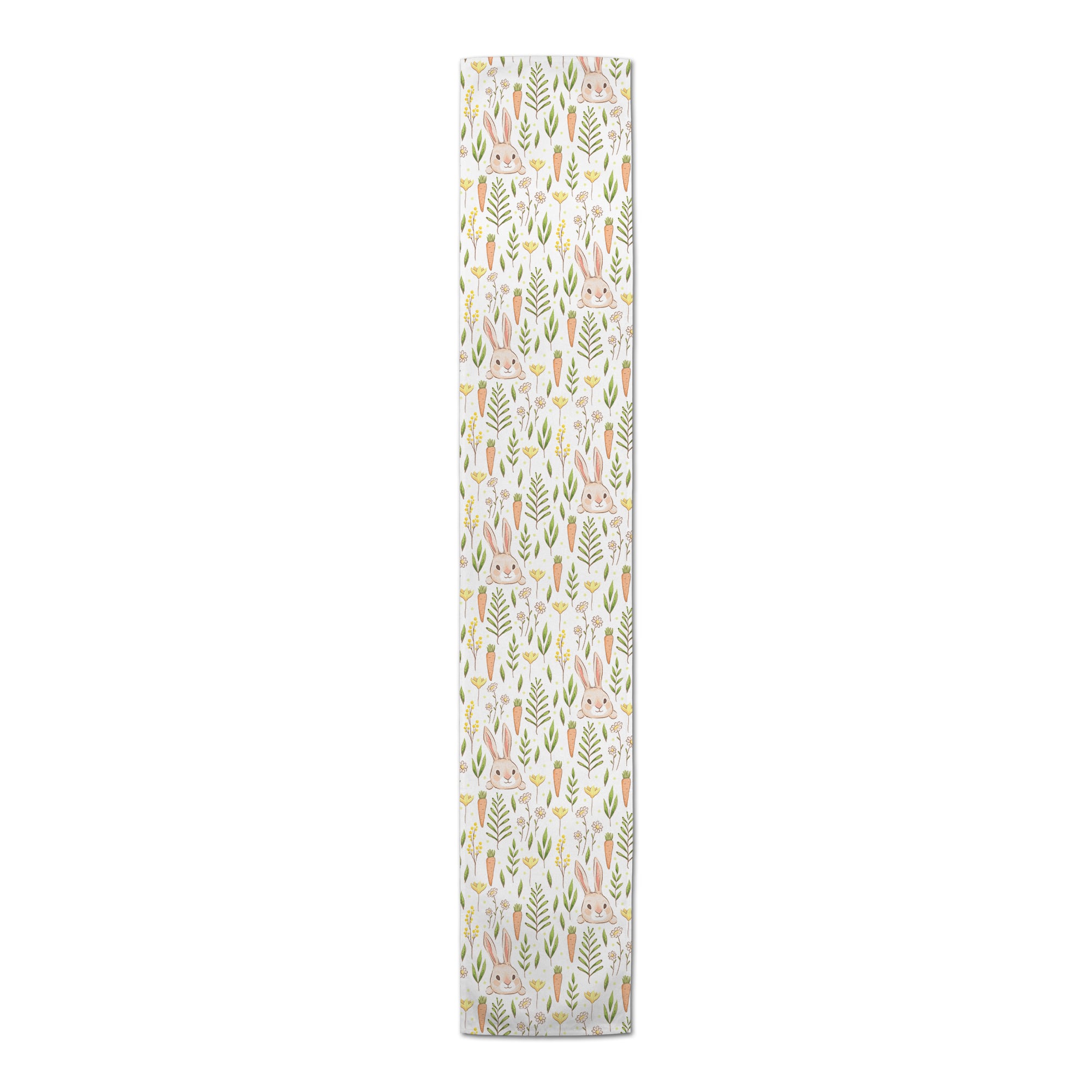 Bunny And Carrot Pattern Runner 1 16" x 72" Cotton Twill Runner