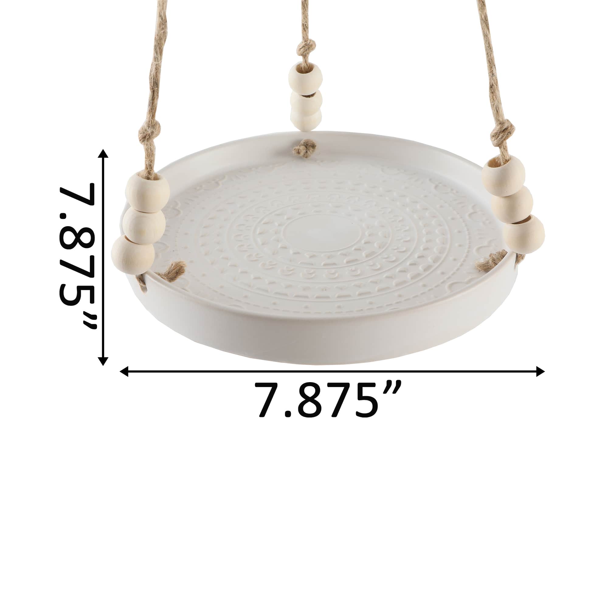 Flora Bunda® 8" Matte White Mayan Ceramic Hanging Planter