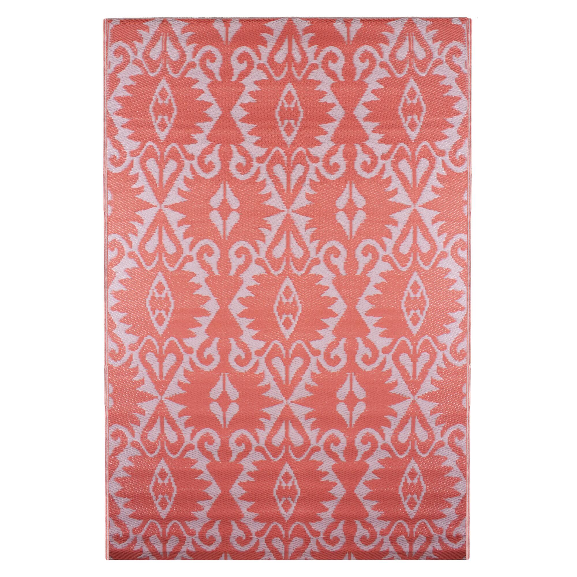 Pink Abstract Pattern Rectangular Outdoor Area Rug, 4ft. x 6ft.