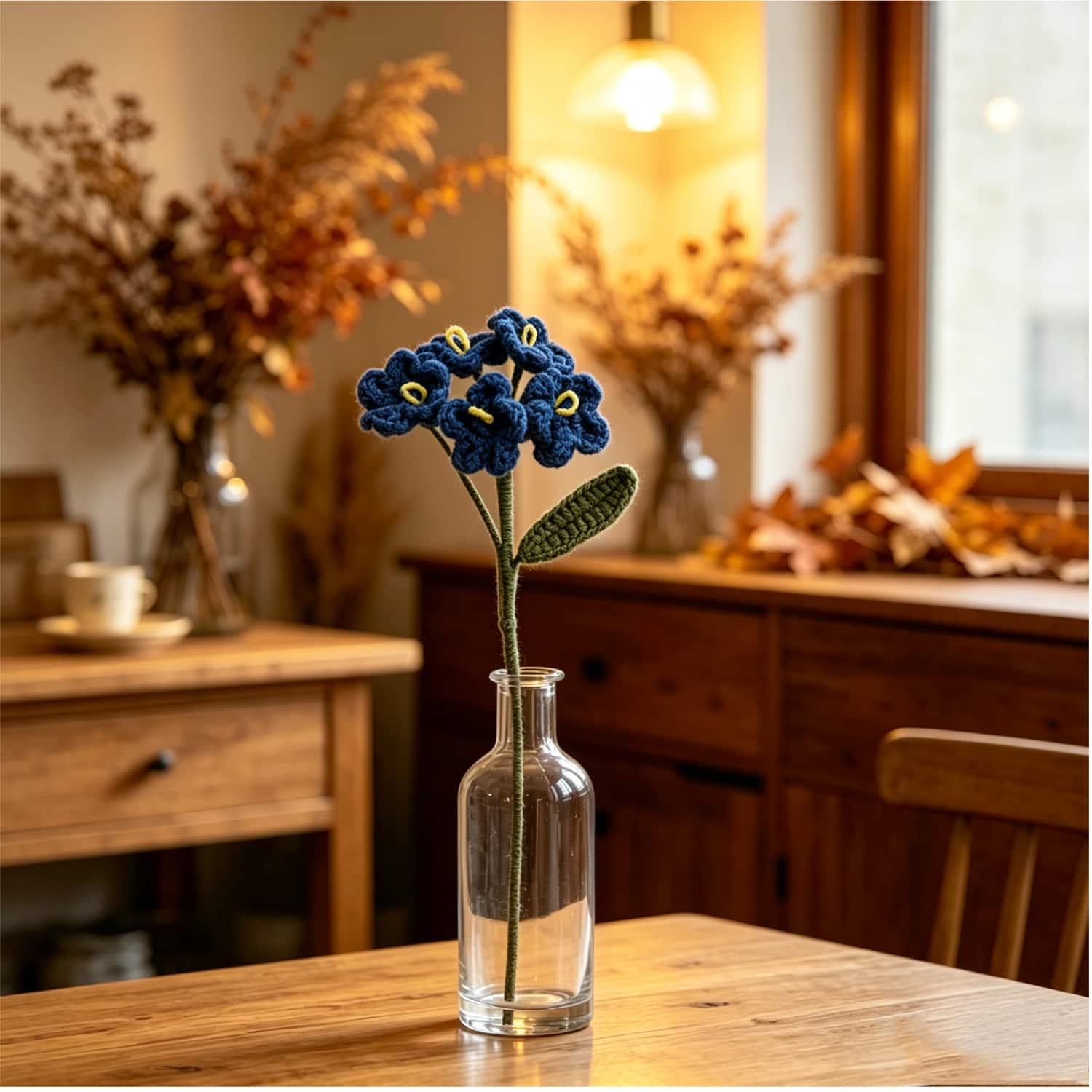 13" Crochet Hydrangea Stem by Ashland®