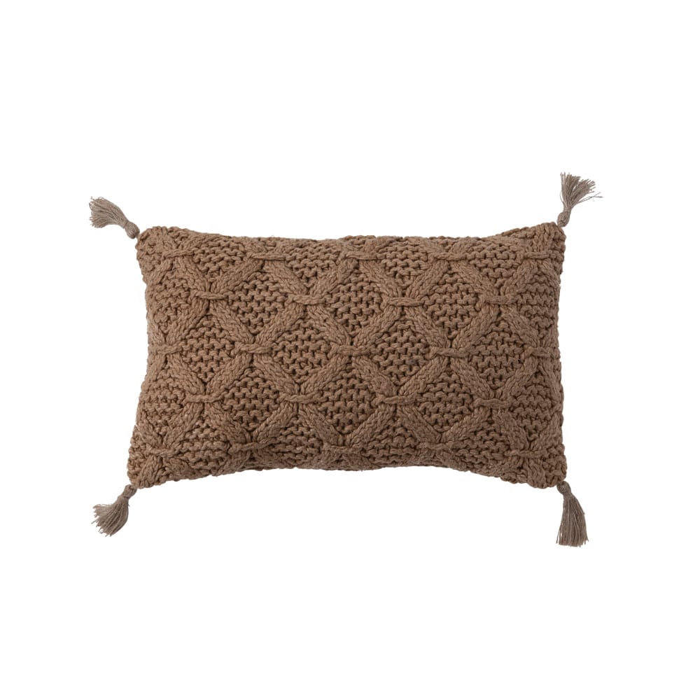 Hello Honey® Cotton Slub Lumbar Pillow with Diamond Weave and Tassels