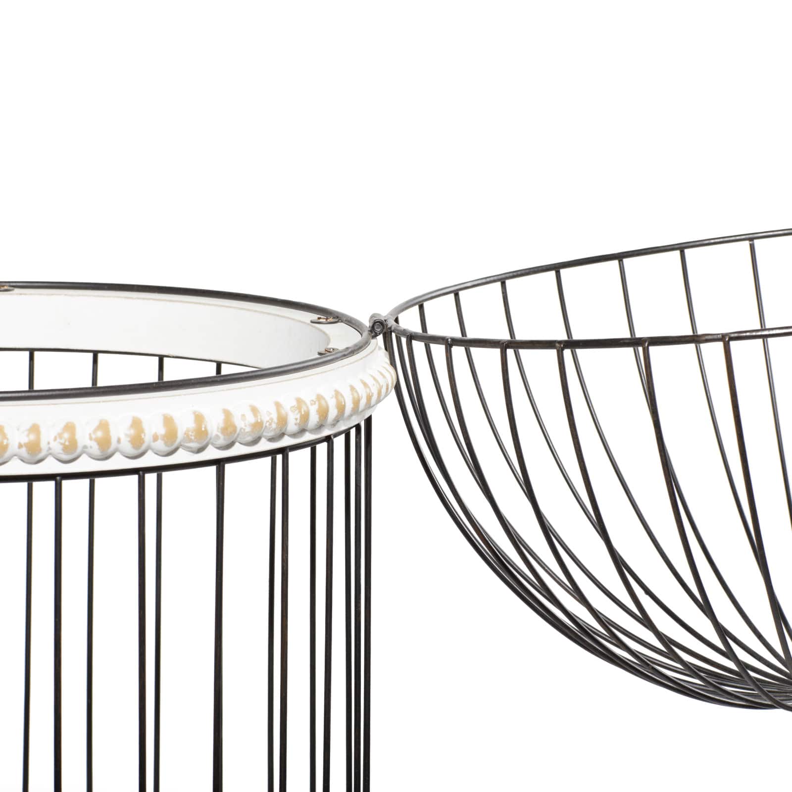 White Wood Farmhouse Birdcage, 44" x 14" x 14"