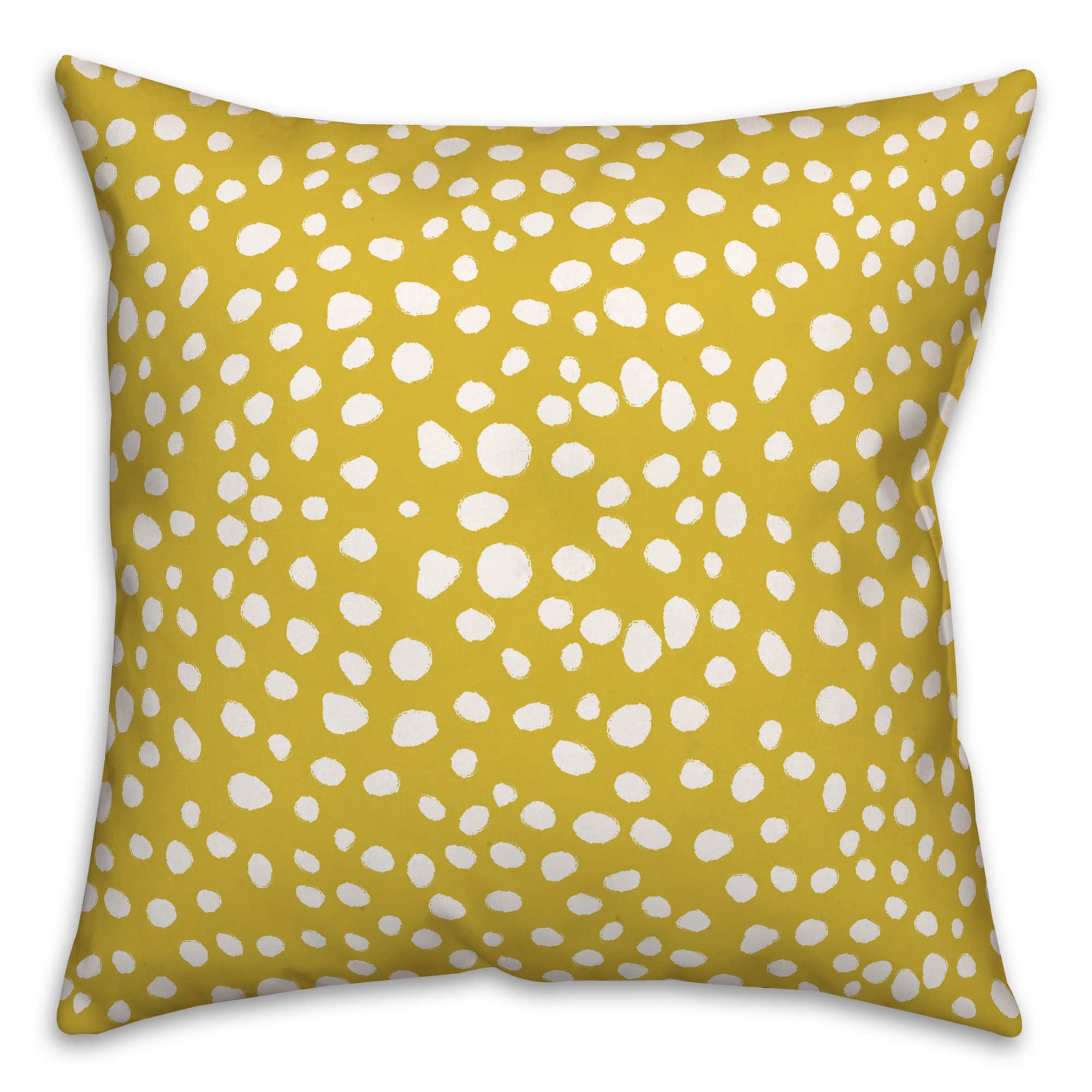 Yellow Painted Spots 18" x 18" Throw Pillow