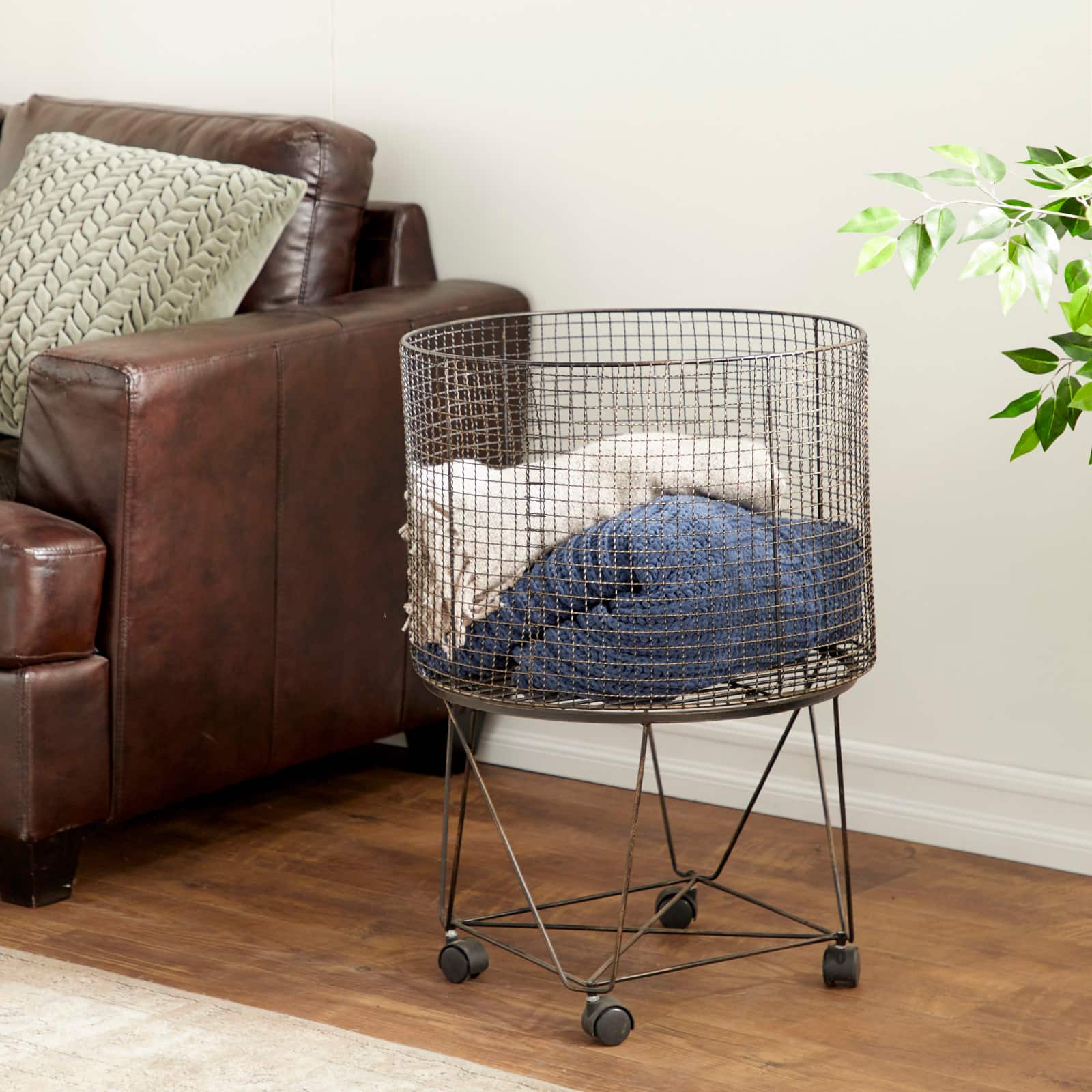 Bronze Farmhouse Metal Storage Cart
