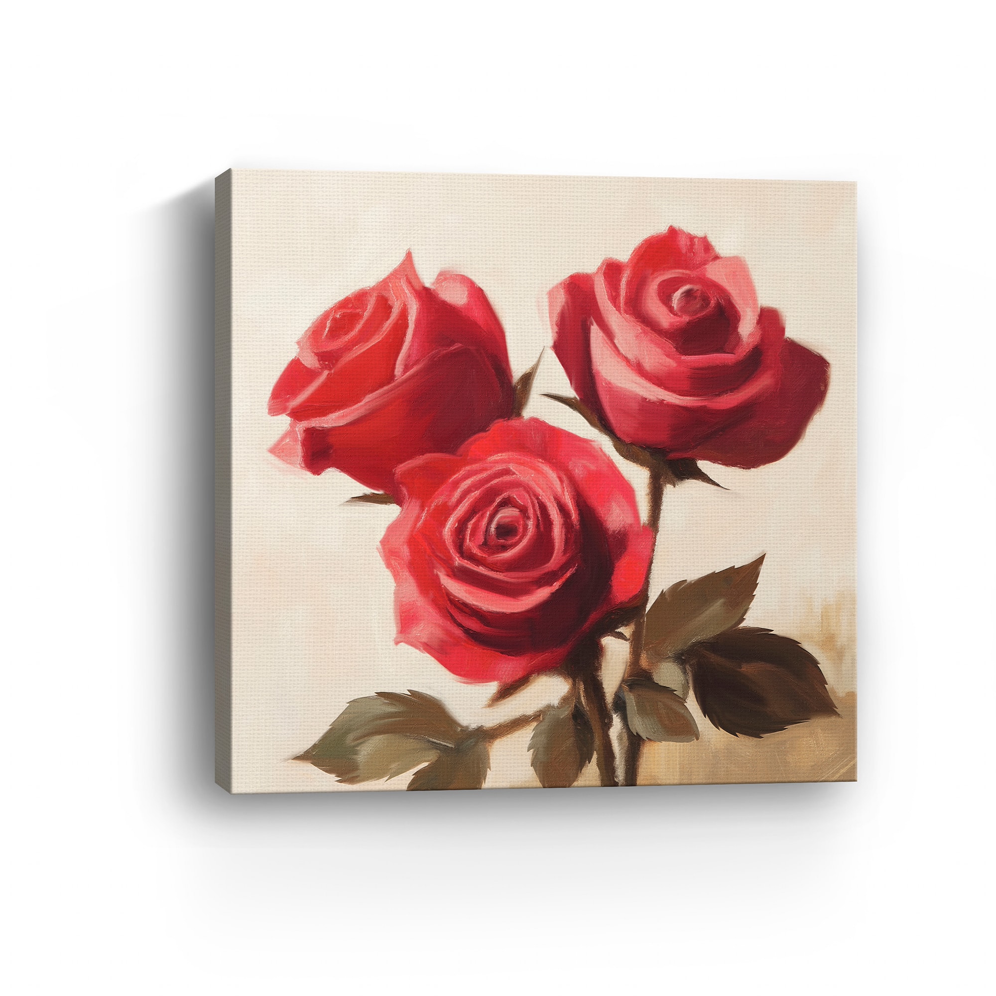 Three Red Roses Canvas Giclée Art