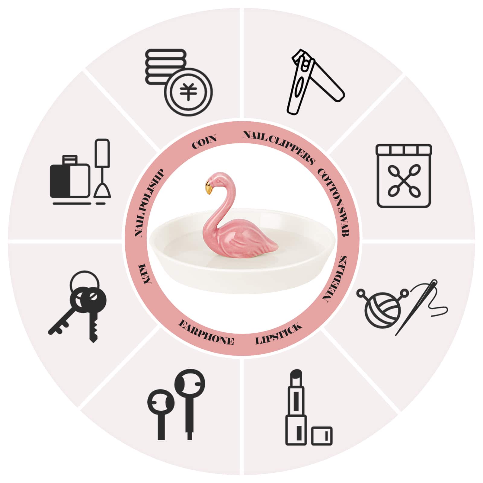 NEX™ 6" Flamingo Ring Dish Jewelry Tray Organizer