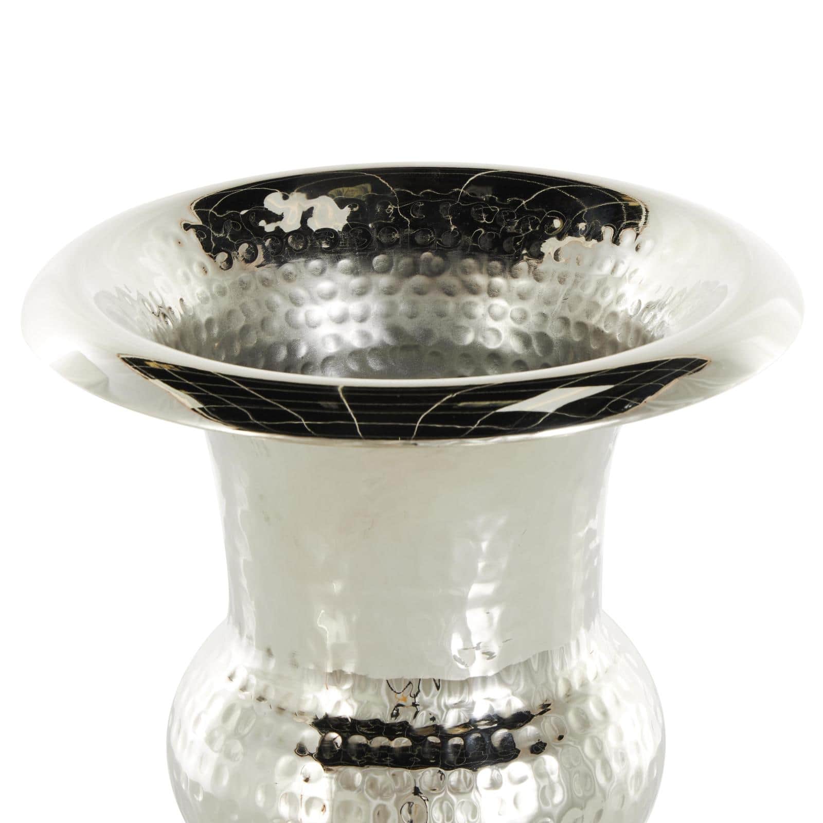 Silver Aluminum Goblet Inspired Hammered Vase