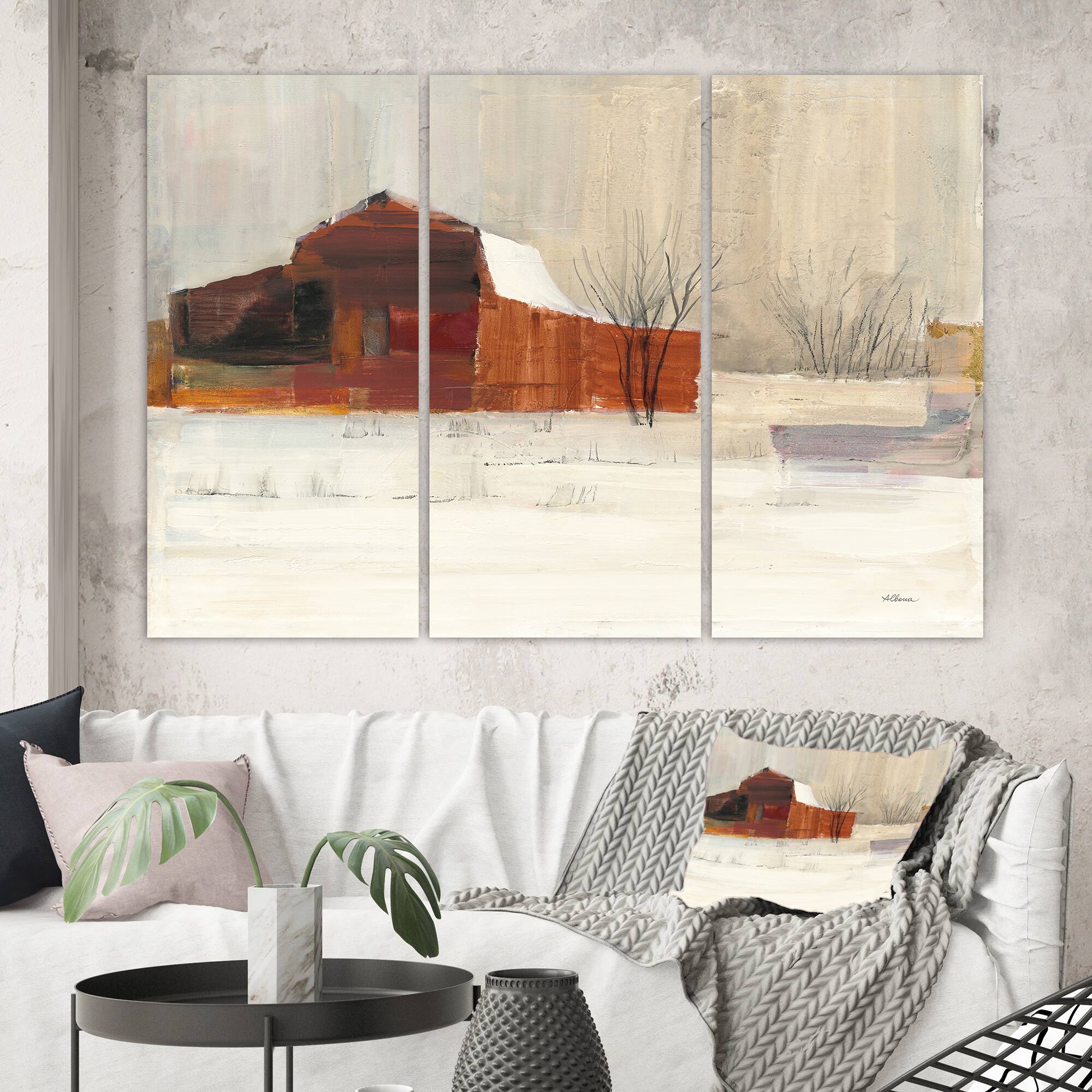Designart - Winter in the Barns - Farmhouse Canvas Art