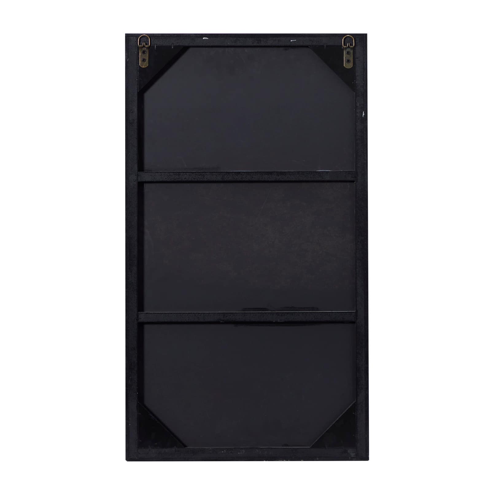 32" Black Contemporary Wood Wall Mirror