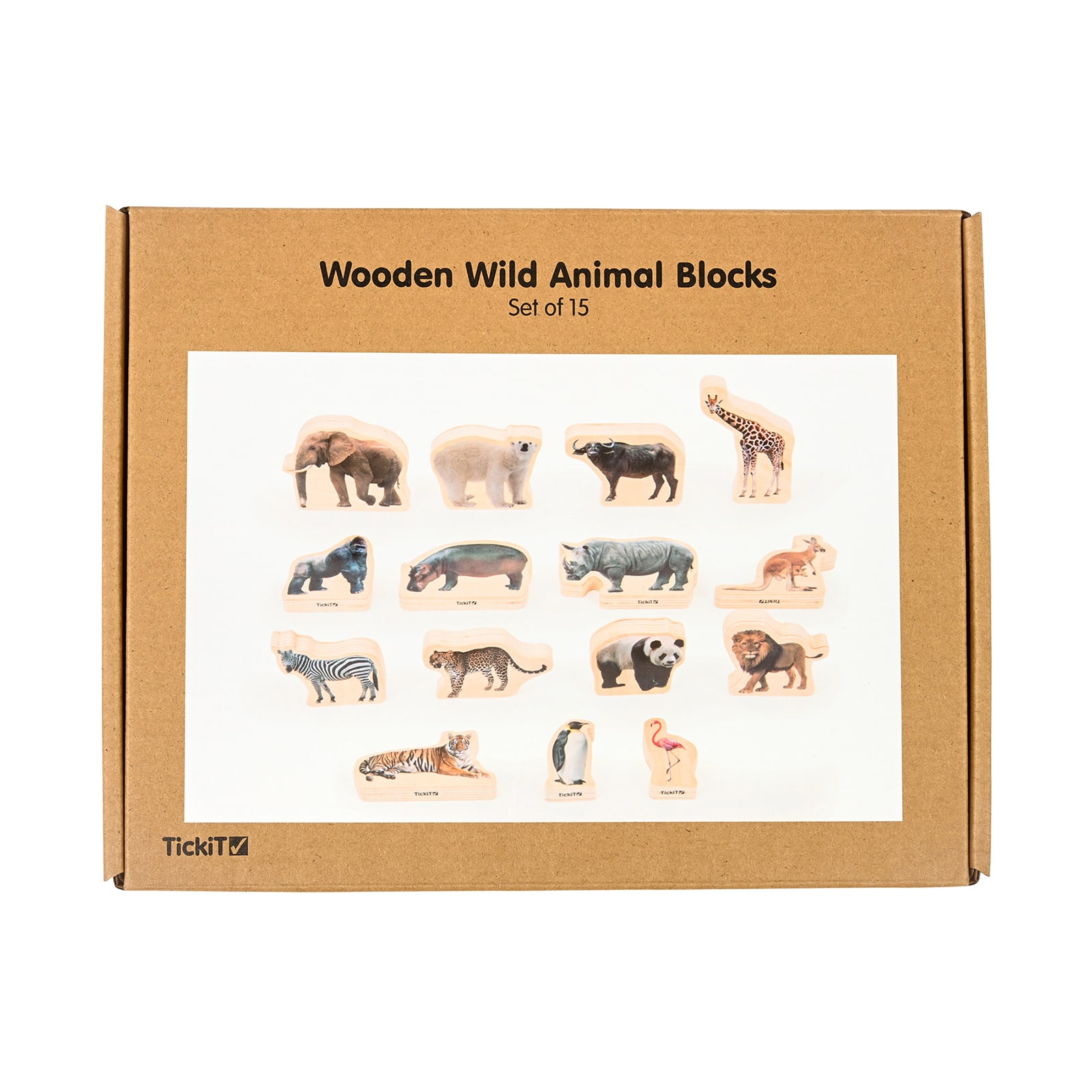 TickiT® Wild Animal Wooden Blocks Set