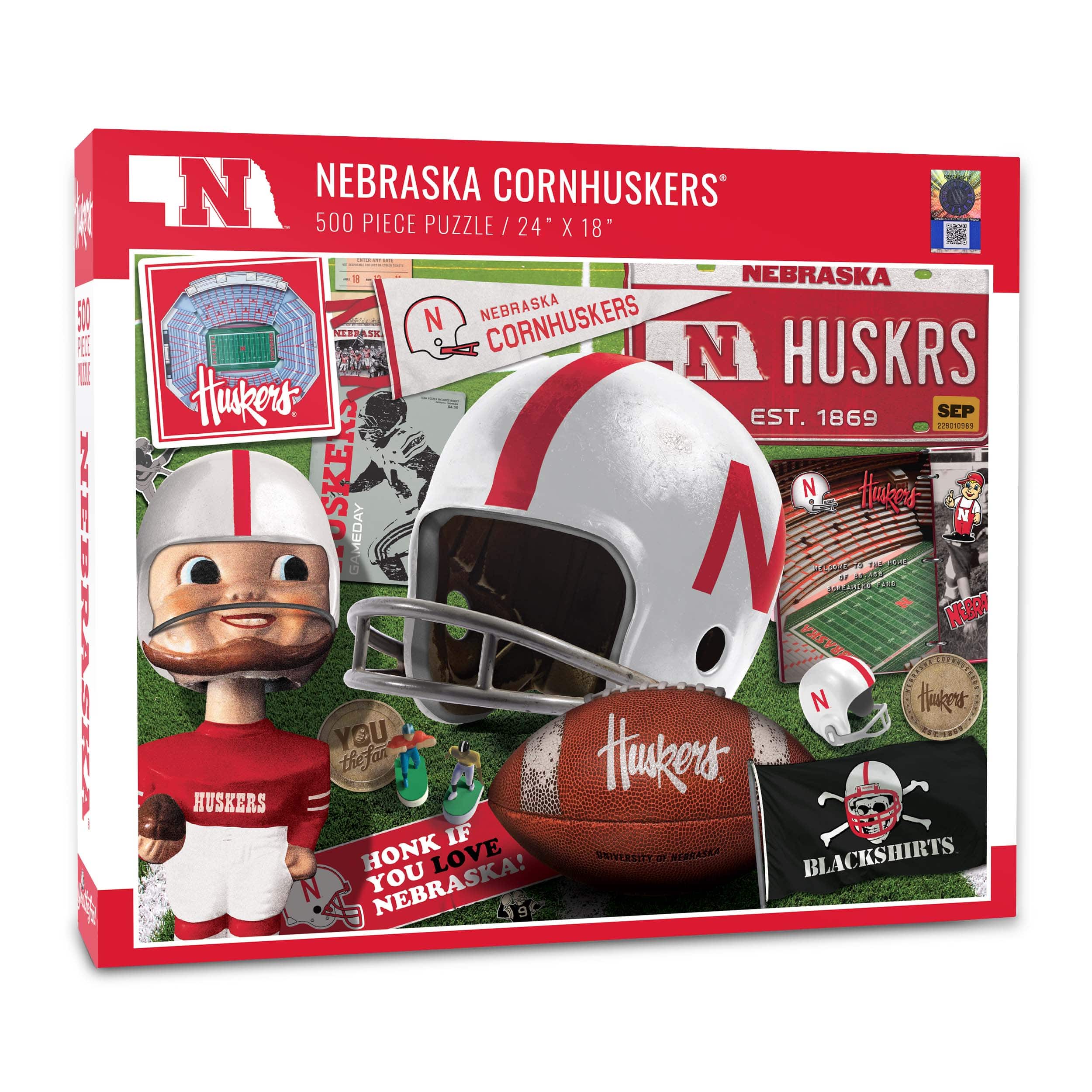 College Team Retro Series 500 Piece Puzzle By Youthefan in Nebraska Cornhuskers | 18" x 24" | Michaels®