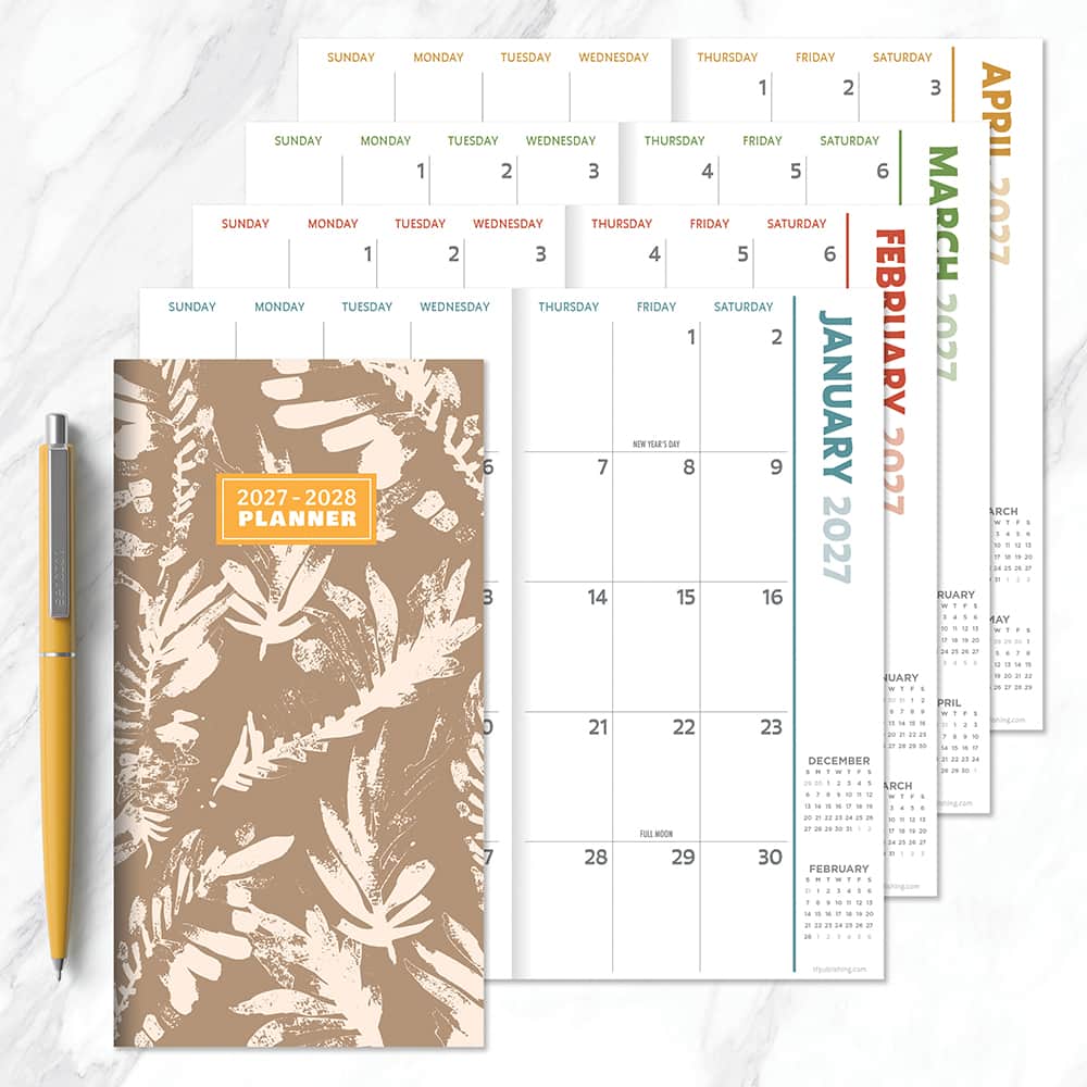 2027-2028 Wheat & Grass Small Monthly Pocket Planner