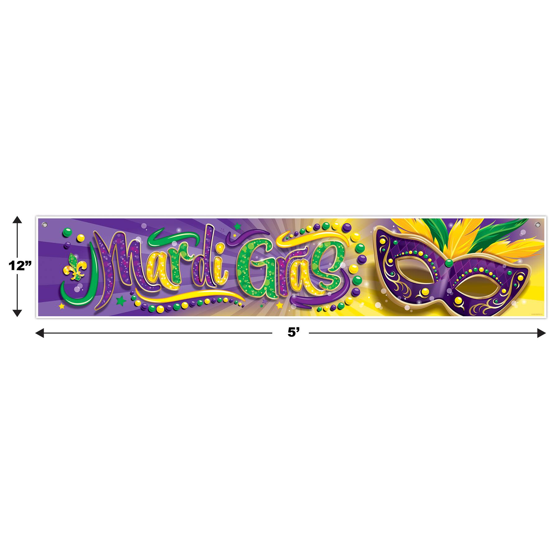 Besitle 12" x 5ft. Mardi Gras Banner