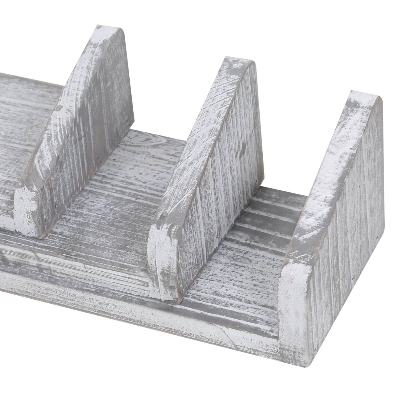 NEX™ Rustic White Wall-Mounted Wooden Floating Shelves Set