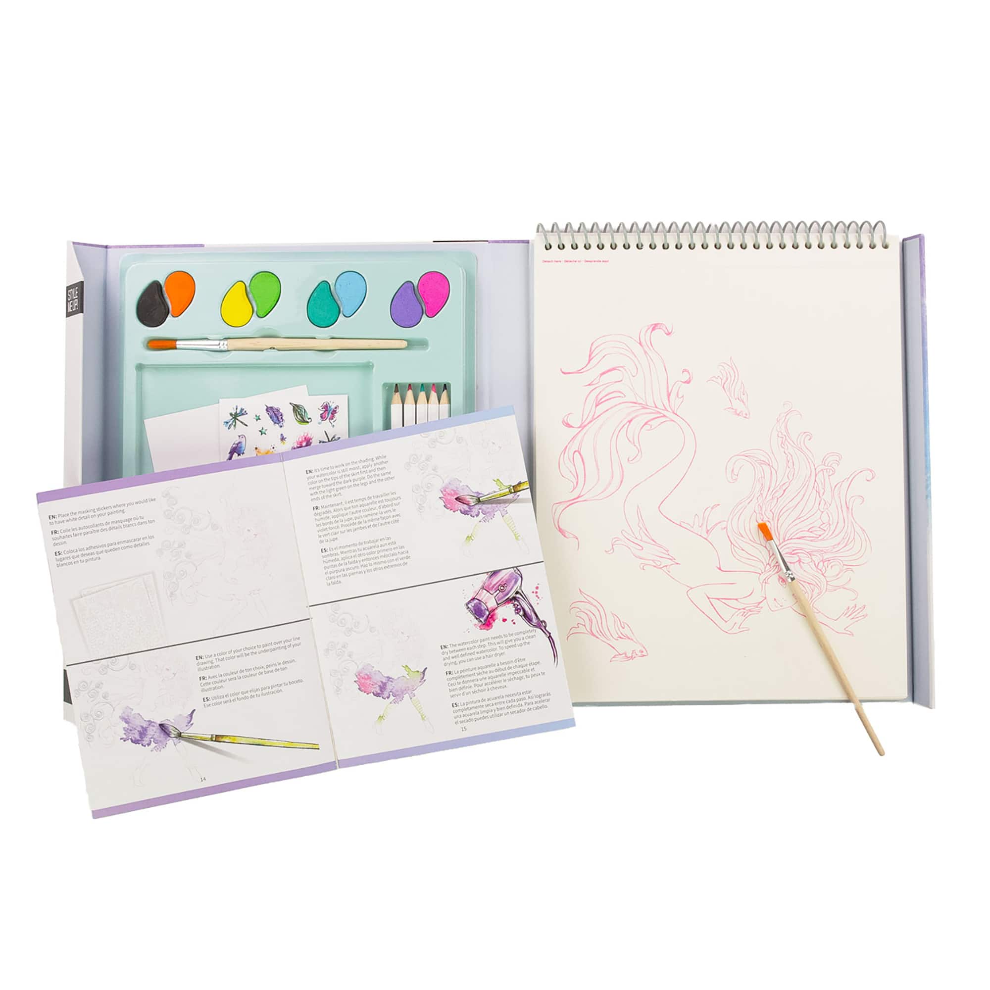 Style Me Up! Fantastic Unicorn, Mermaids & Fairies Watercolor Paint Kit