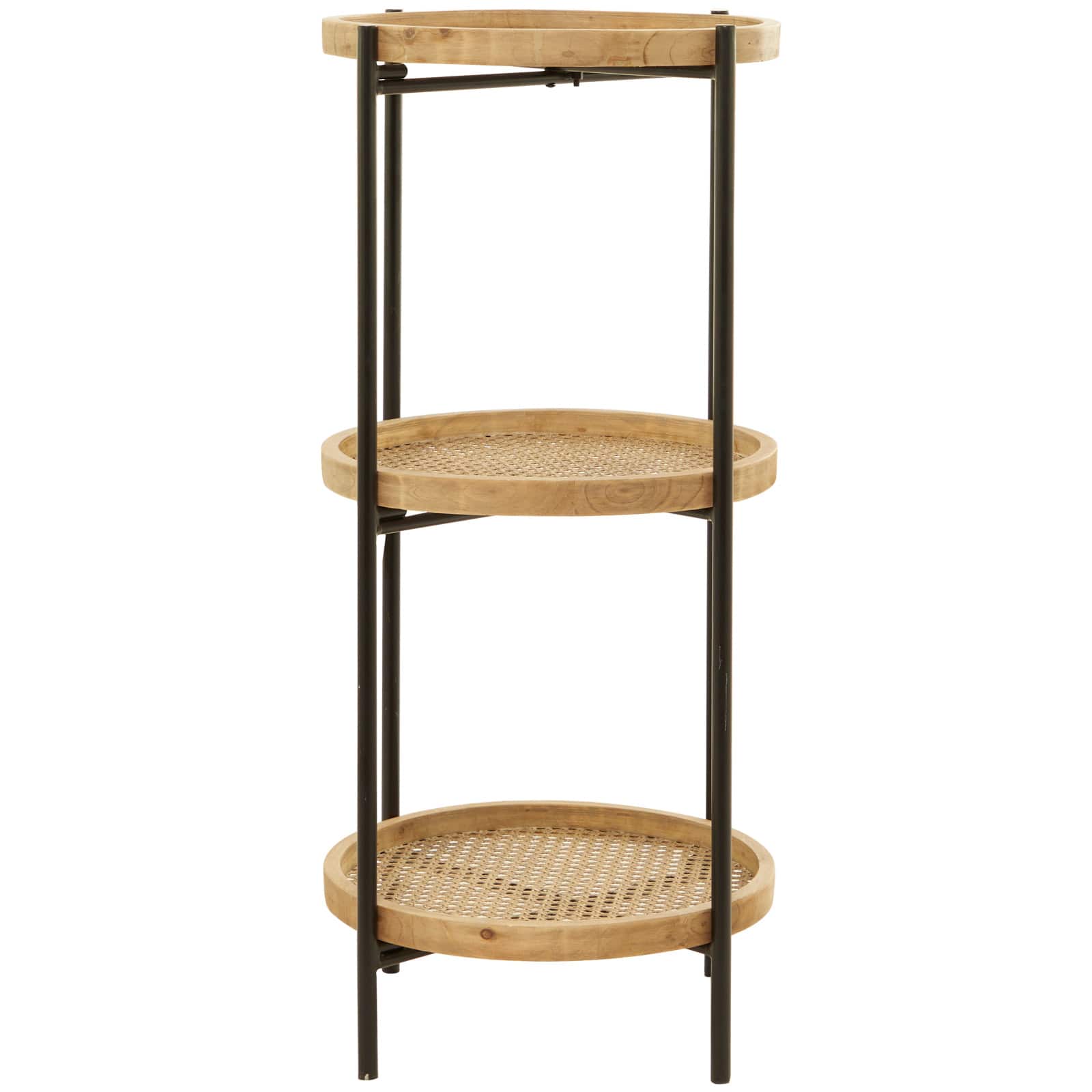 Brown Metal 3 Shelves Shelving Unit 16" x 16" x 34"
